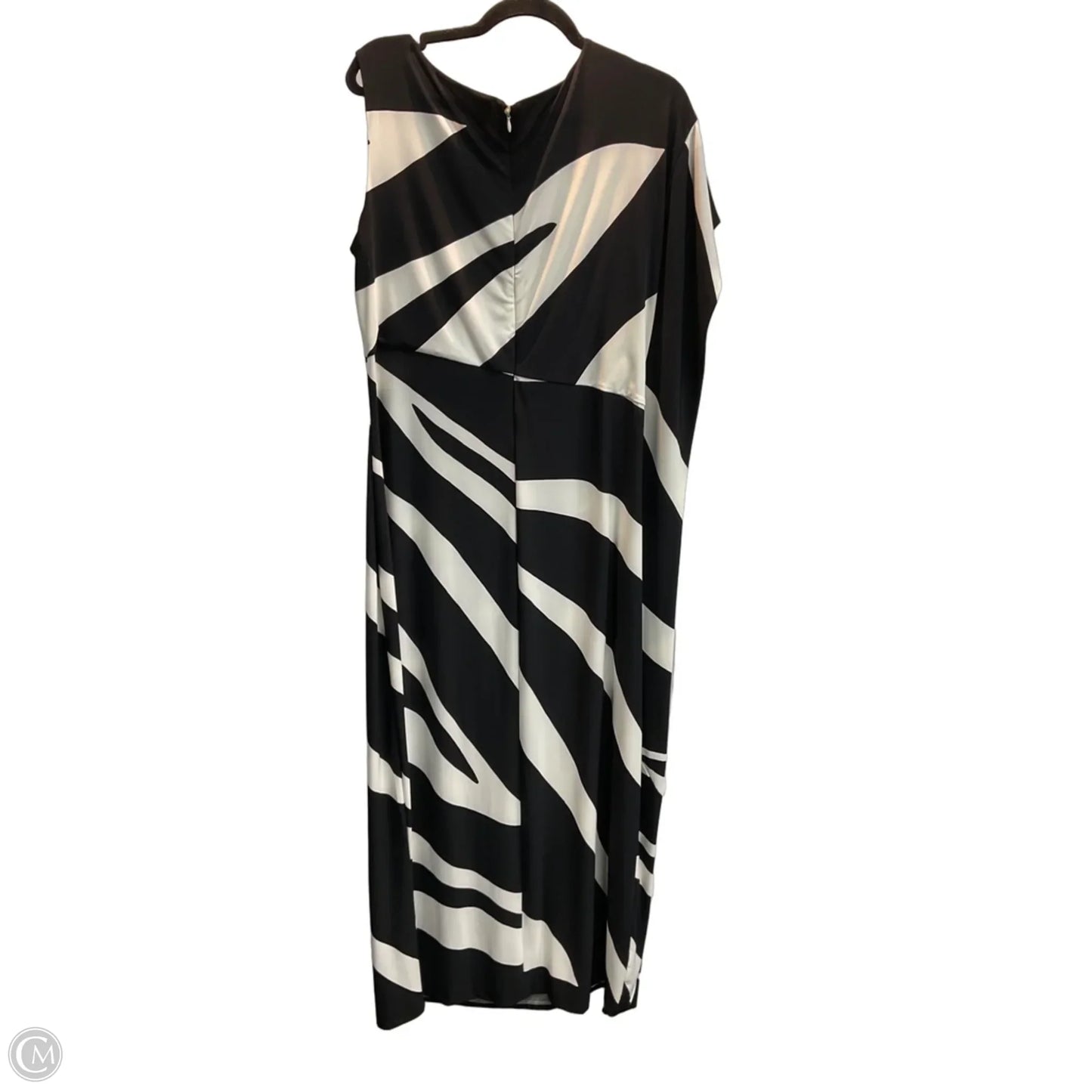 Dress Casual Maxi By Chicos In Black & White, Size: L