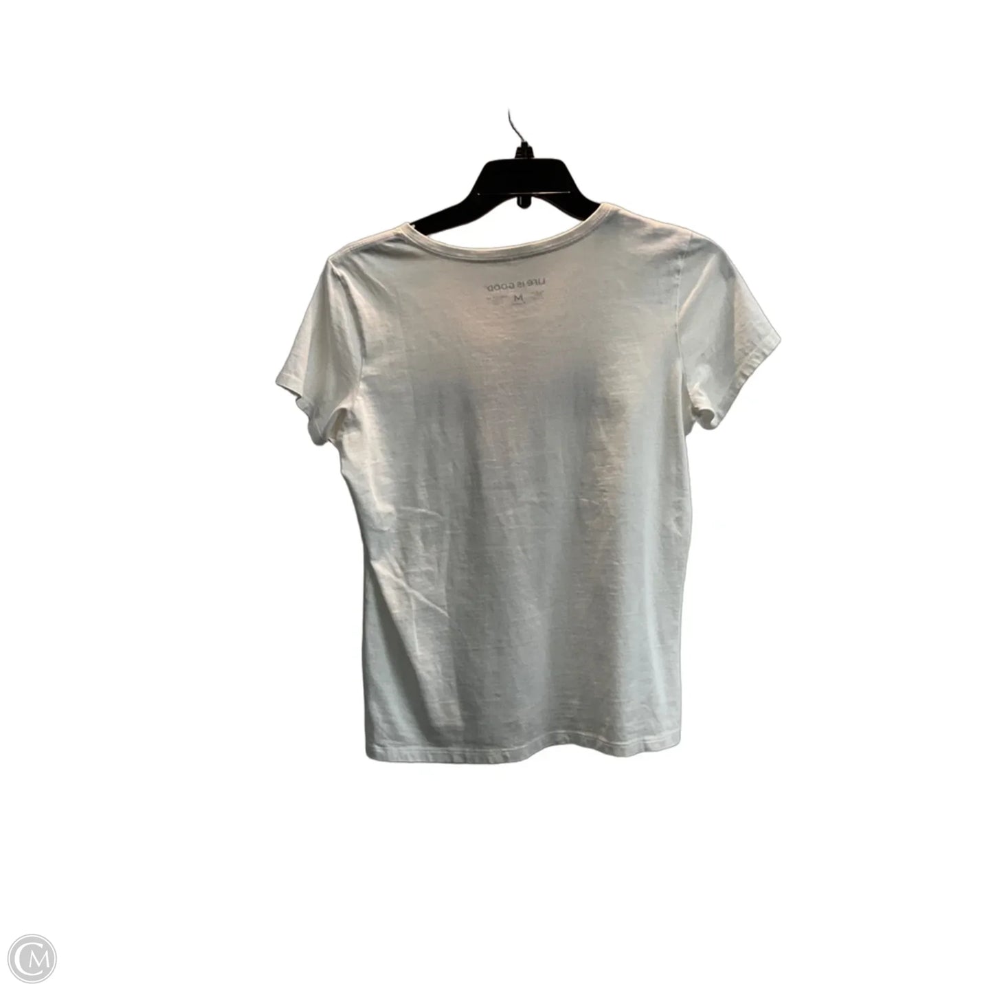 Top Short Sleeve By Life Is Good In White, Size: M