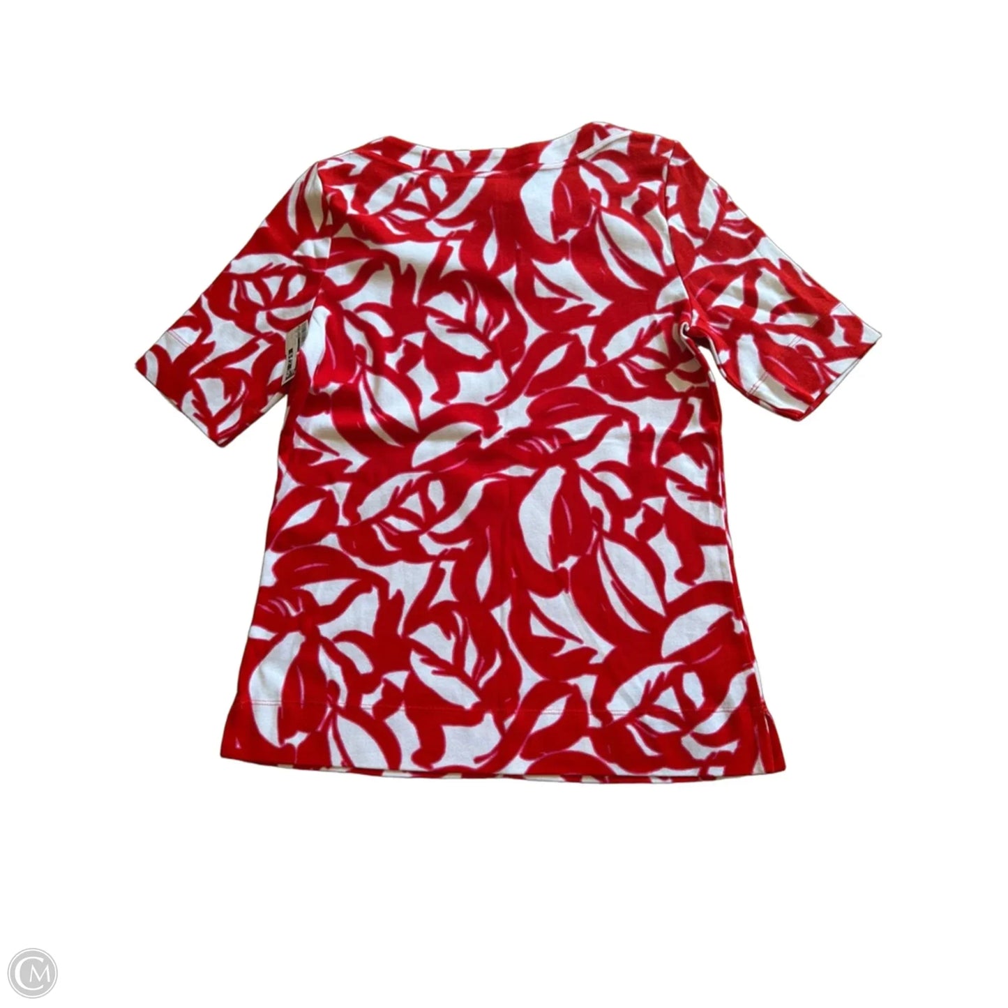 Top Short Sleeve By Chicos In Red & White, Size: S