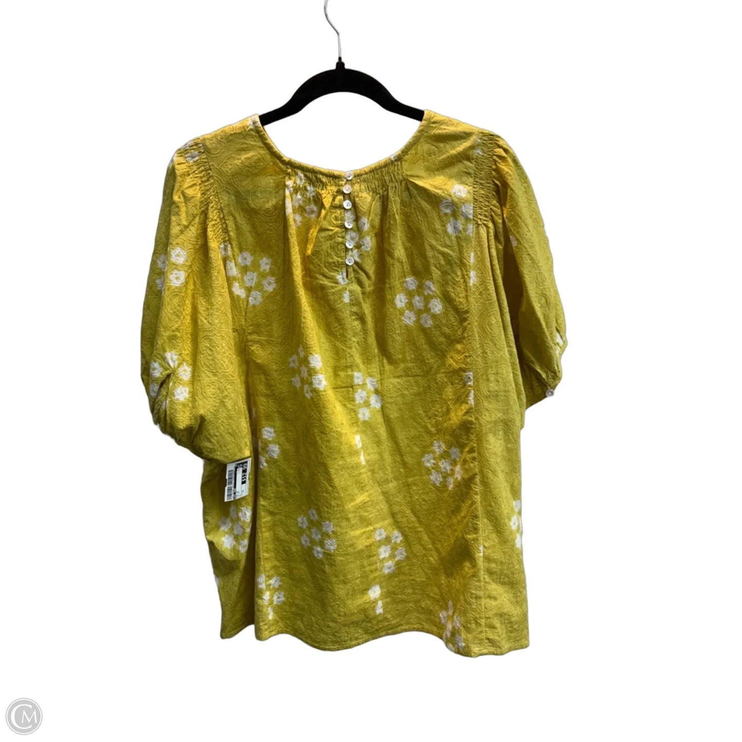 Top Short Sleeve By Ivy Jane In Yellow, Size: Xl