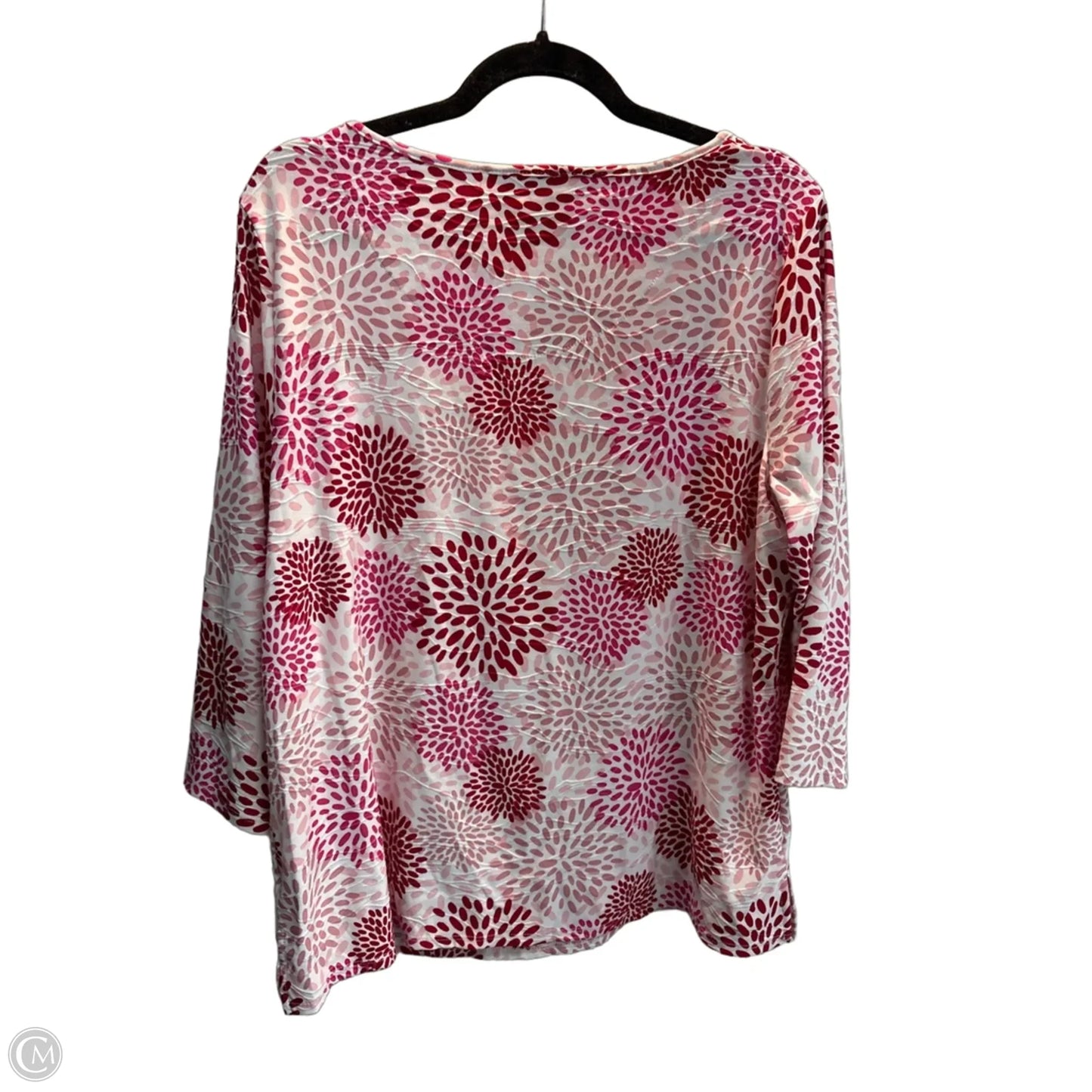 Top 3/4 Sleeve Basic By Emily Daniels In Pink & Red, Size: Xl