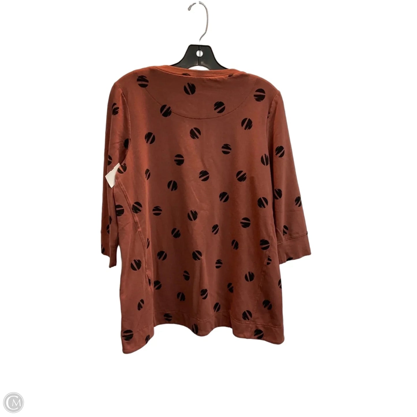Top 3/4 Sleeve By Chicos In Brown, Size: M