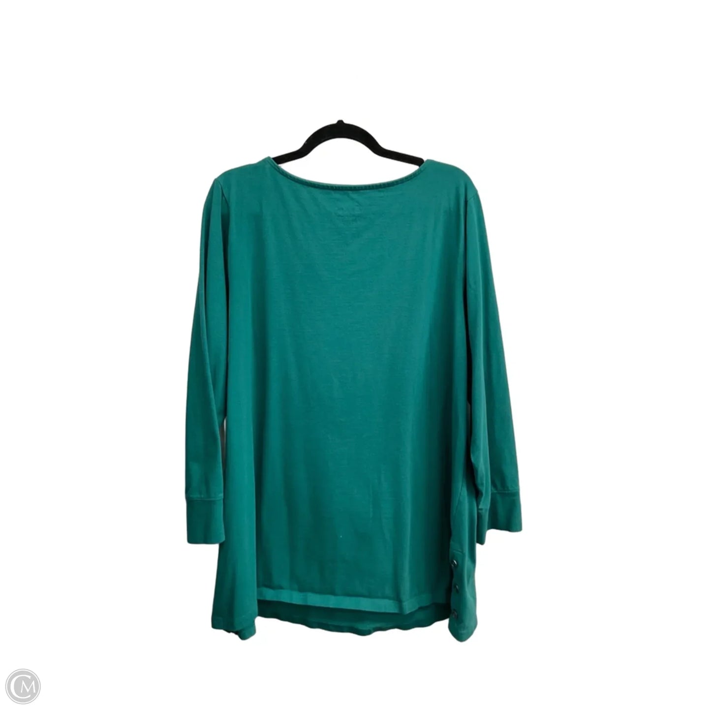 Top 3/4 Sleeve By D&co. In Aqua, Size: 2x