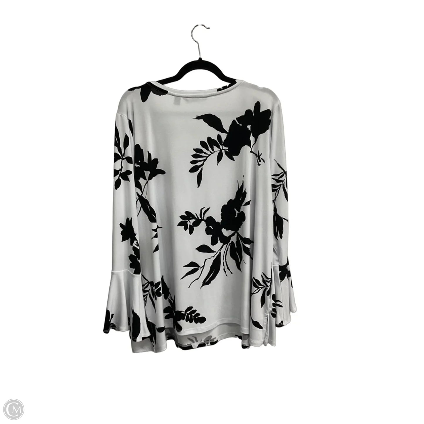 Top 3/4 Sleeve By Dennis Basso Qvc In Floral Print, Size: 2x
