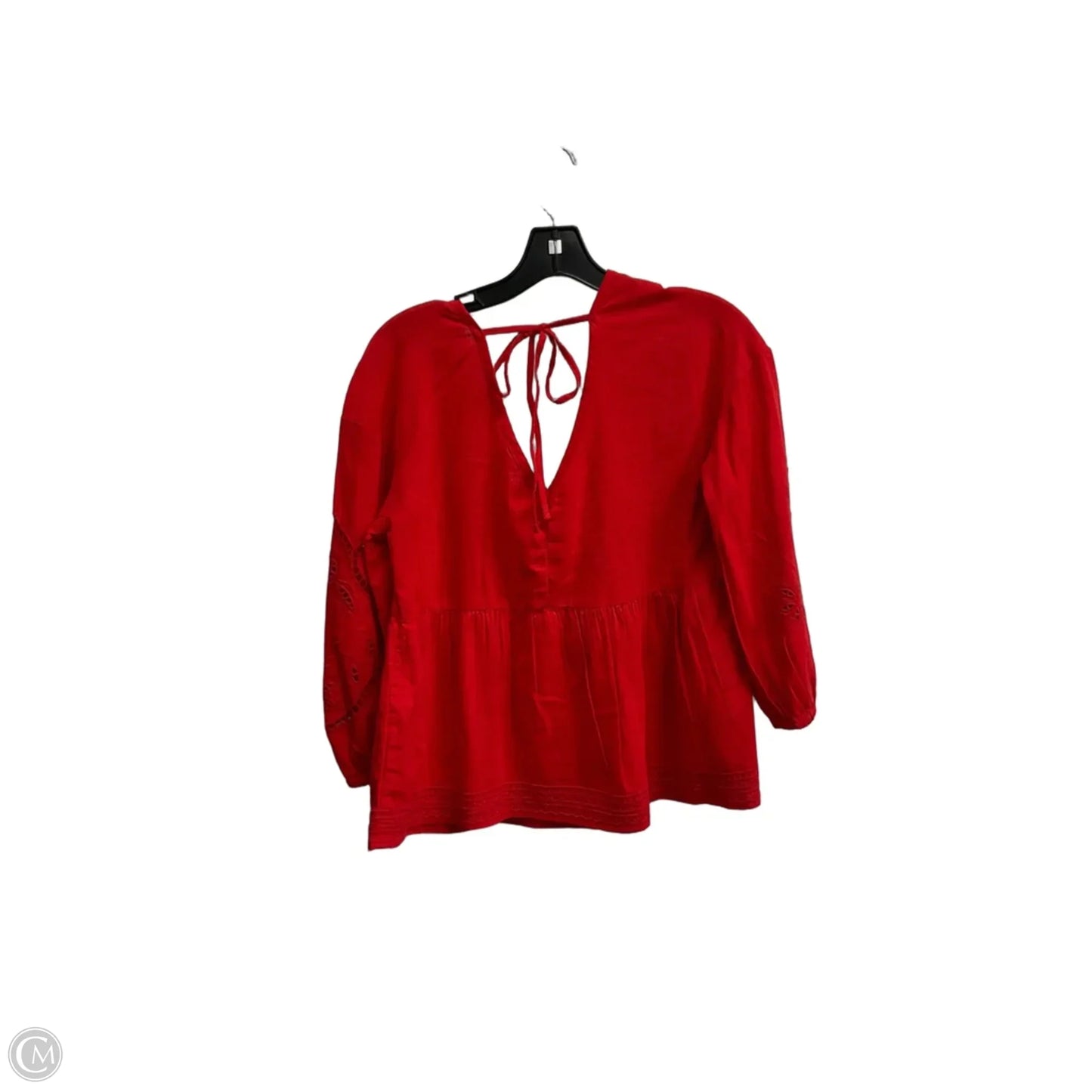 Top 3/4 Sleeve By Time And Tru In Red, Size: S