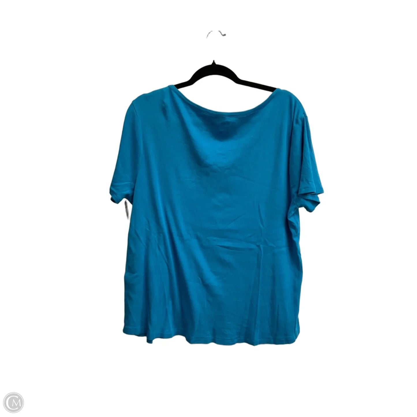 Top Short Sleeve Basic By Chicos In Aqua, Size: Xxl