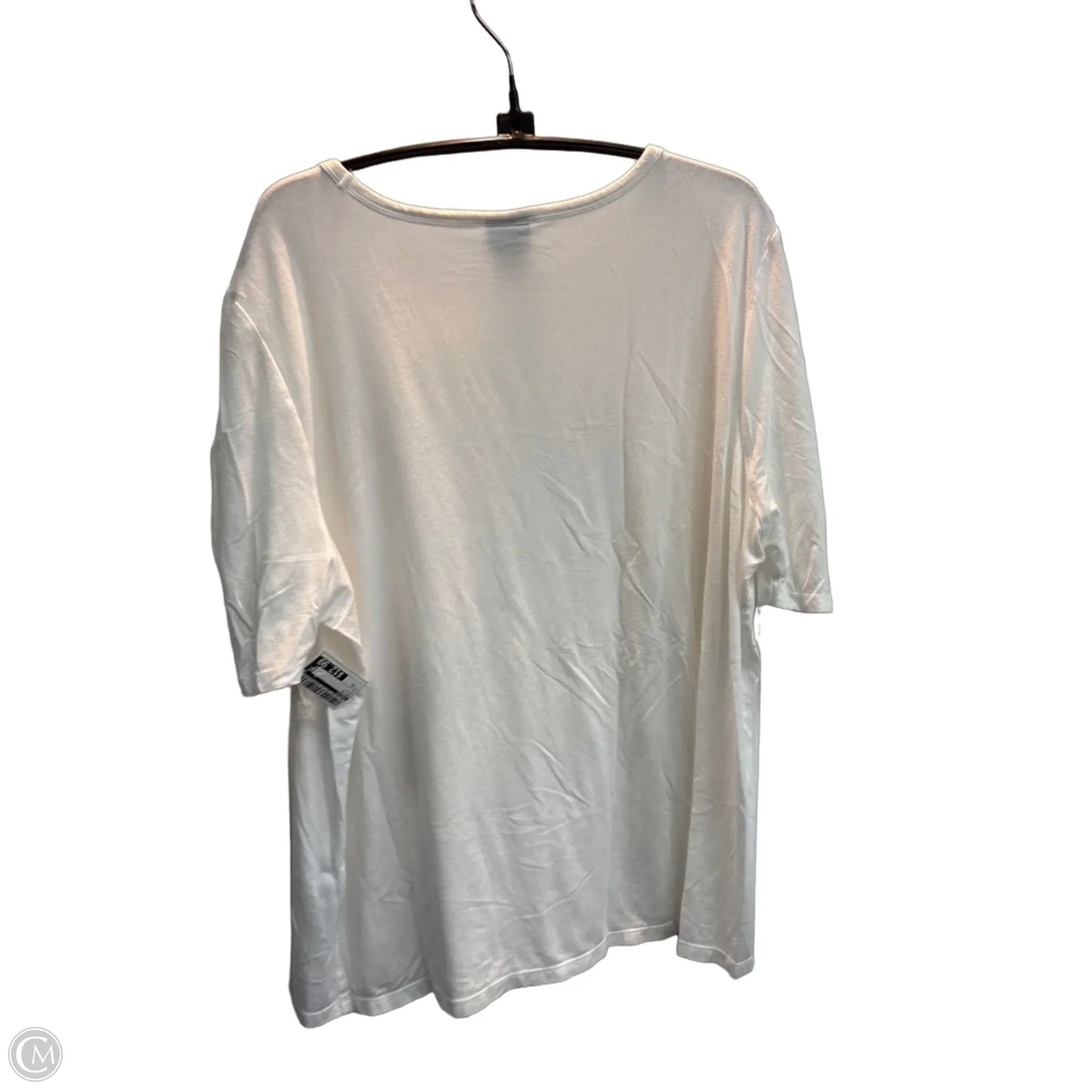 Top Short Sleeve By Chicos In White, Size: Xl