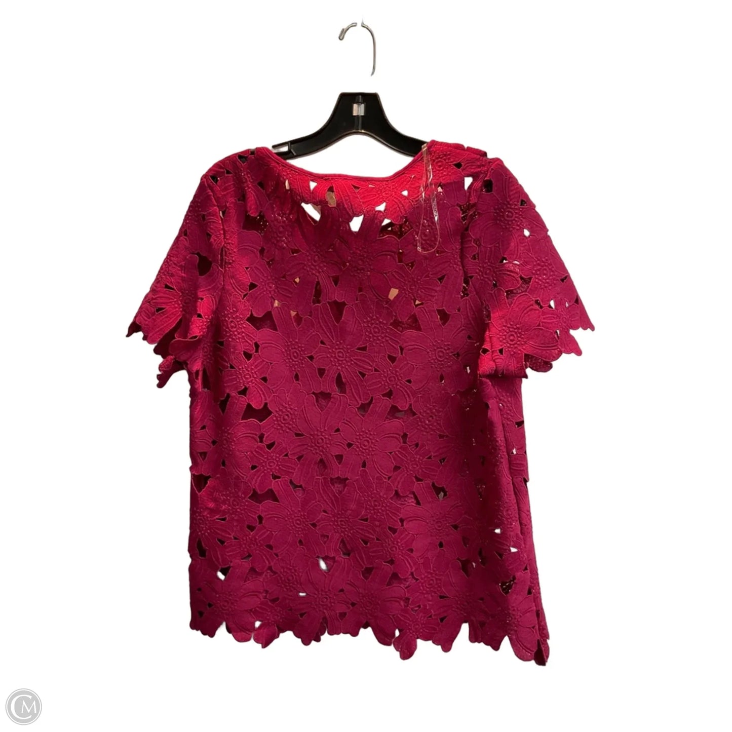 Top Short Sleeve By Simply Styled In Red, Size: L