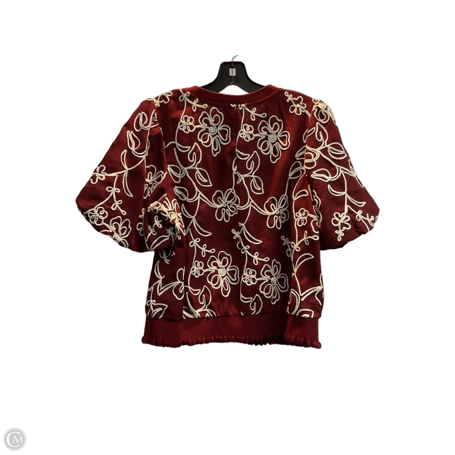 Blouse 3/4 Sleeve By Voy In Maroon, Size: M