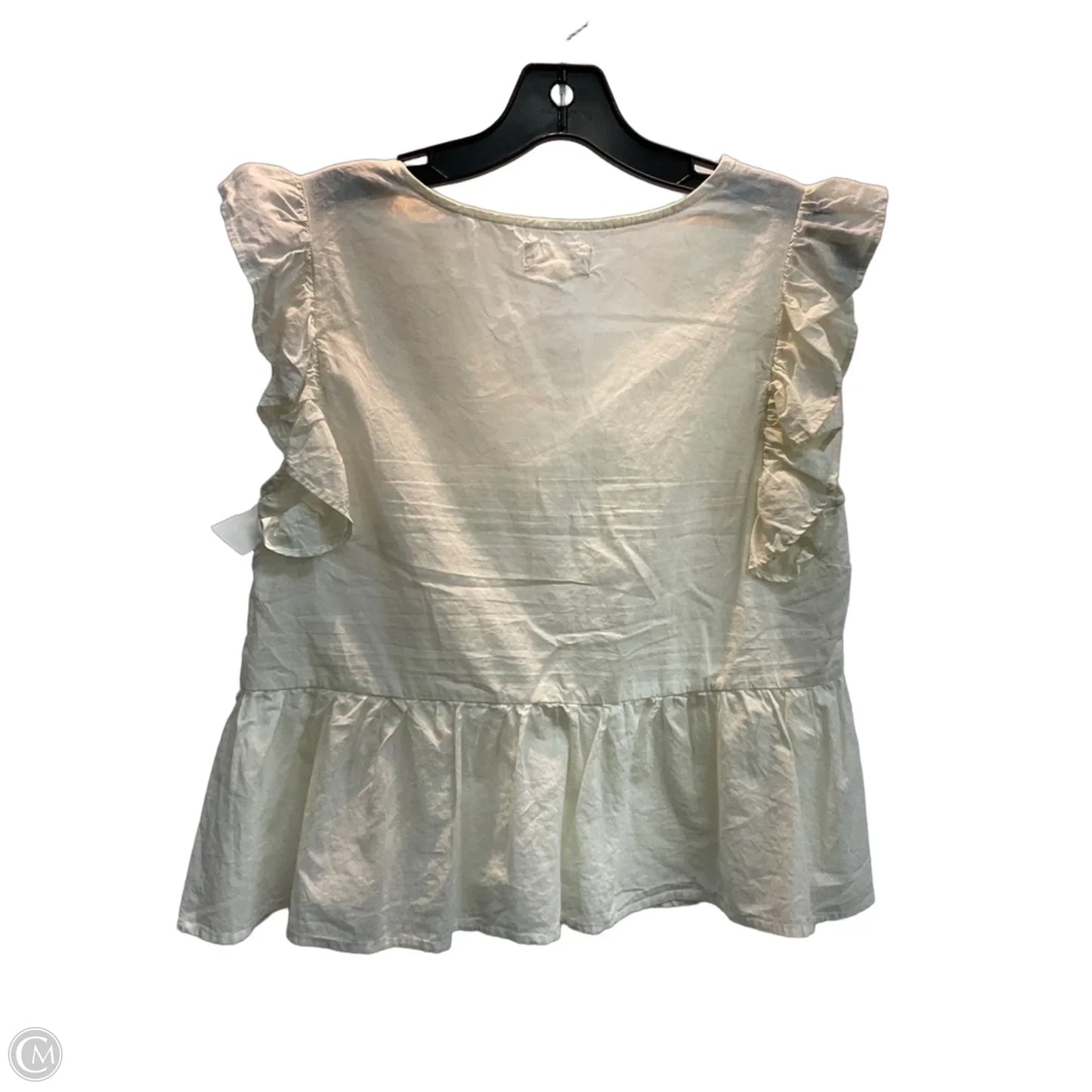 Top Short Sleeve By Love Notes In Cream, Size: M