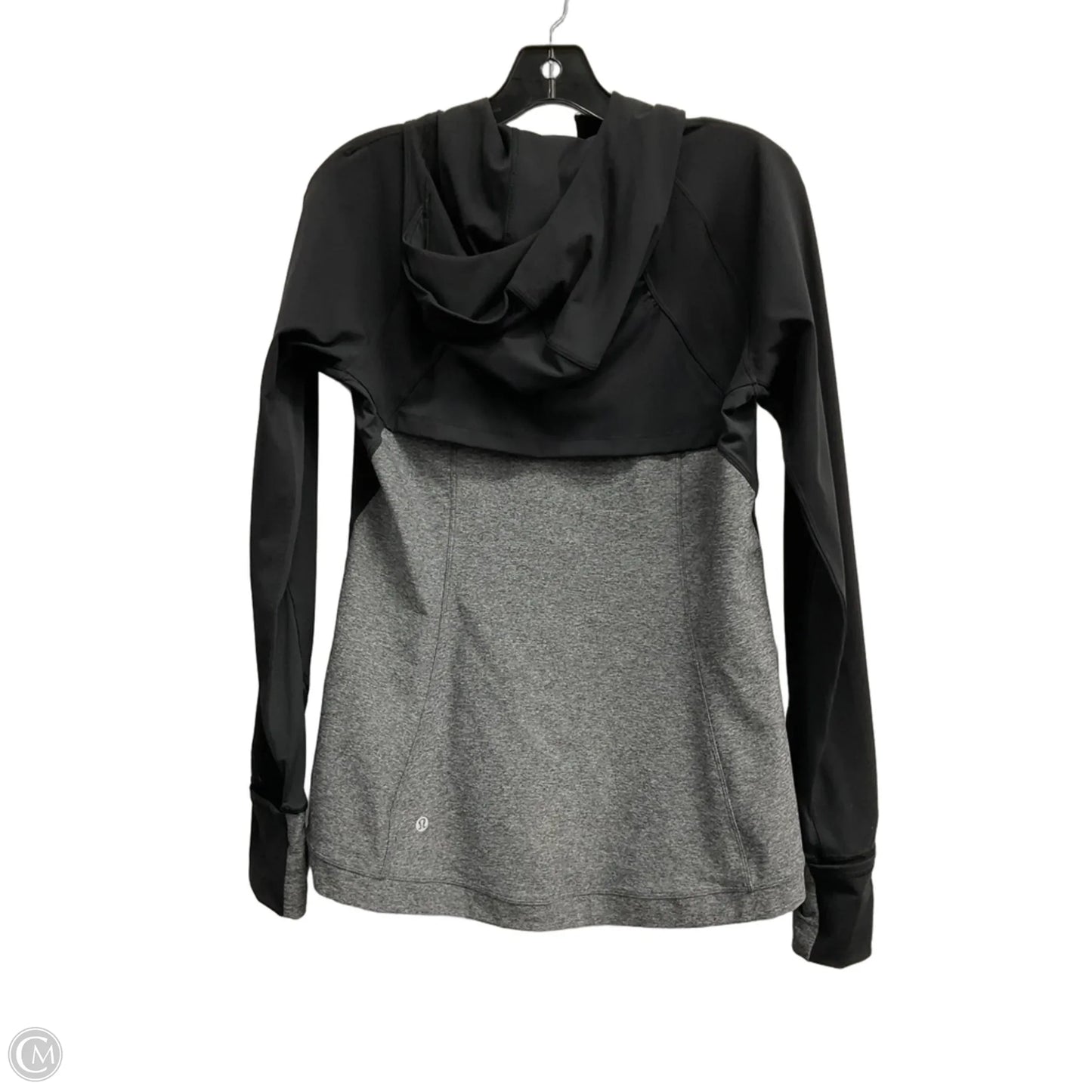 Athletic Jacket By Lululemon In Black & Grey, Size: L