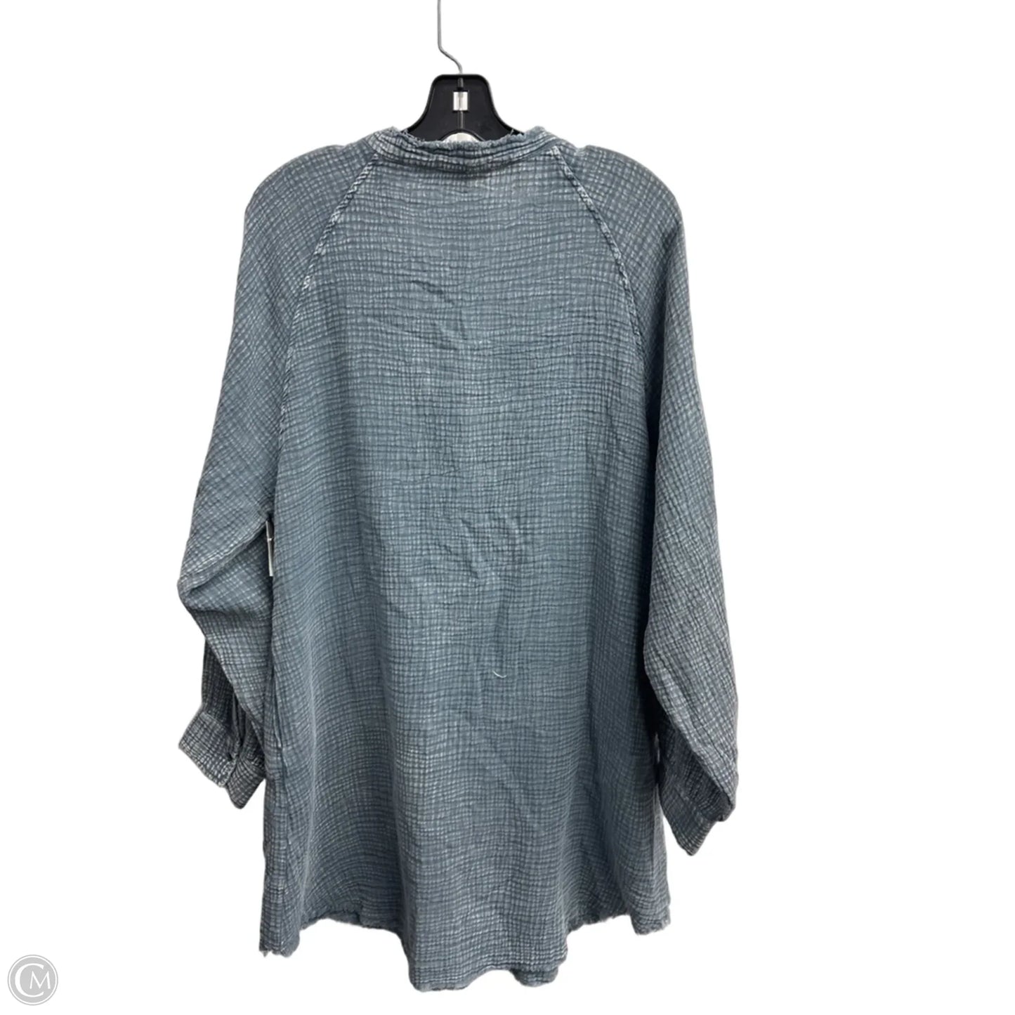 Blouse Long Sleeve By Easel In Blue, Size: L