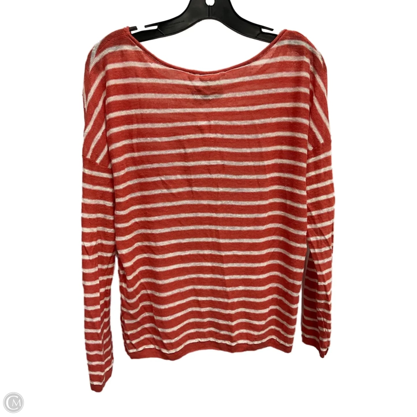 Top Long Sleeve By Vince In Striped Pattern, Size: L
