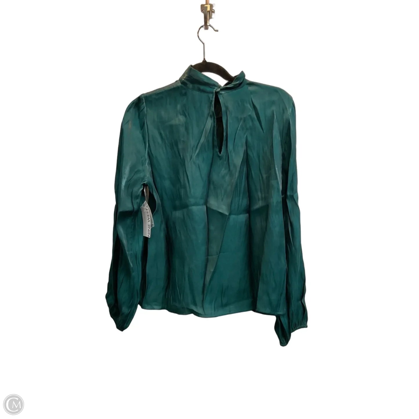 Blouse Long Sleeve By Nine West In Teal, Size: M