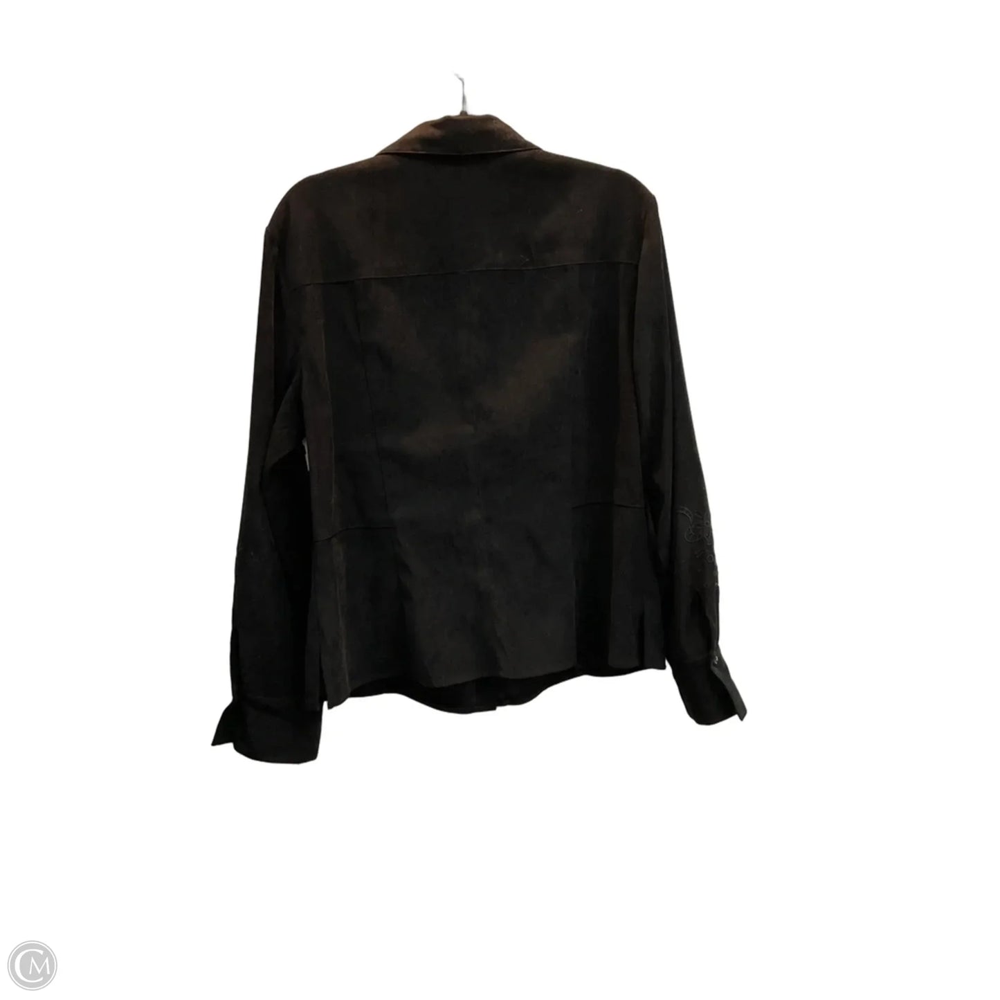 Blouse Long Sleeve By Norton Mcnaughton In Brown, Size: 14