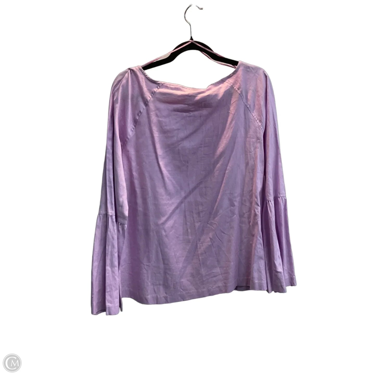 Blouse 3/4 Sleeve By Banana Republic In Purple, Size: L