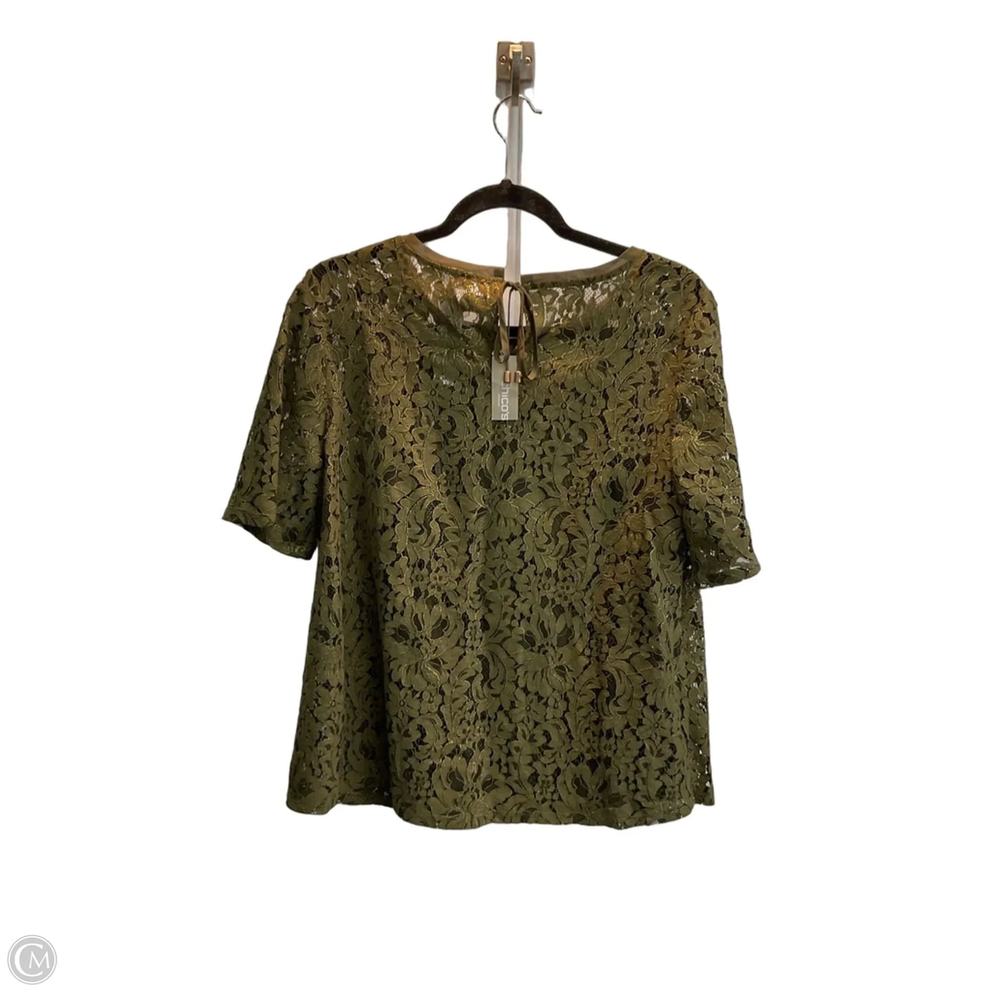 Blouse Short Sleeve By Chicos In Green, Size: Xs
