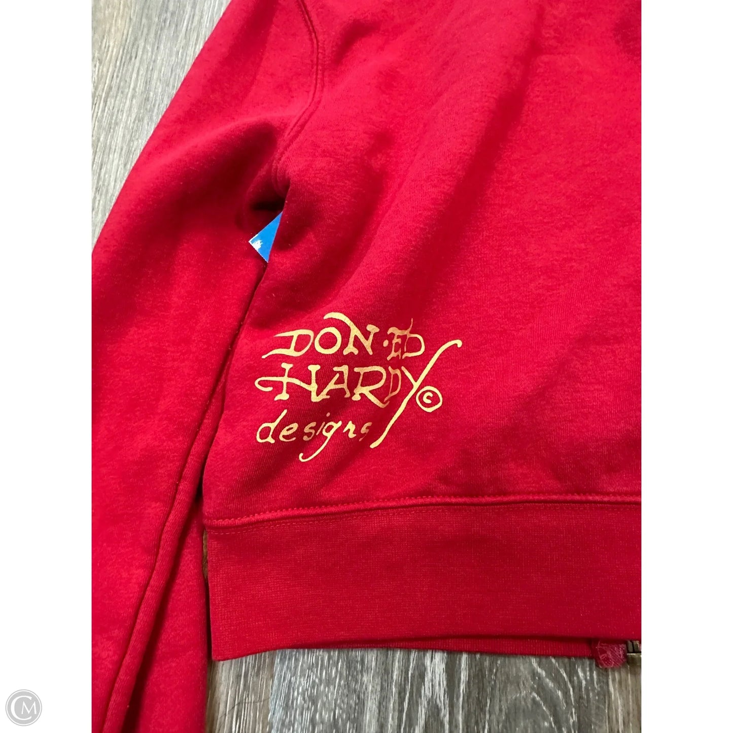 Sweatshirt Hoodie By Ed Hardy In Red, Size: L