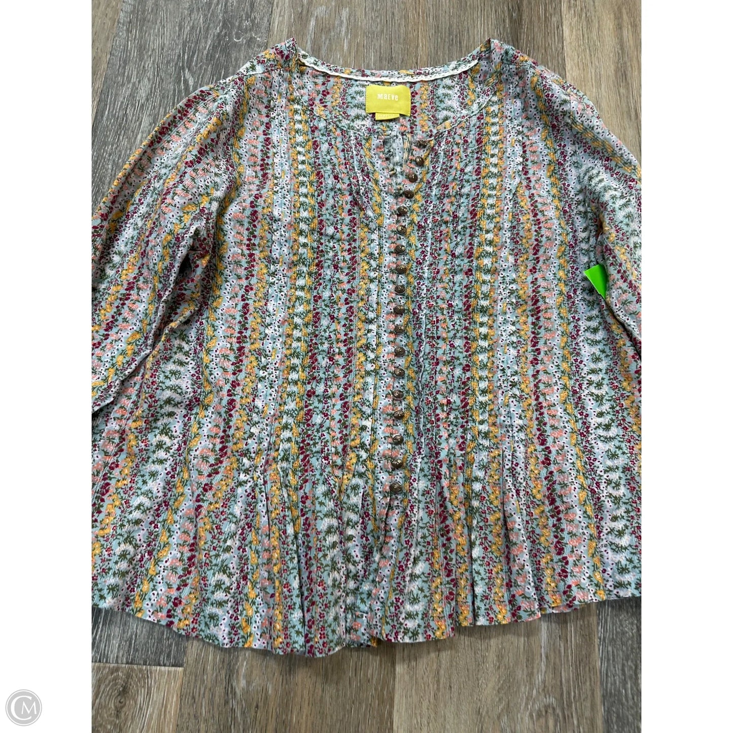 Blouse Long Sleeve By Maeve In Floral Print, Size: Xs