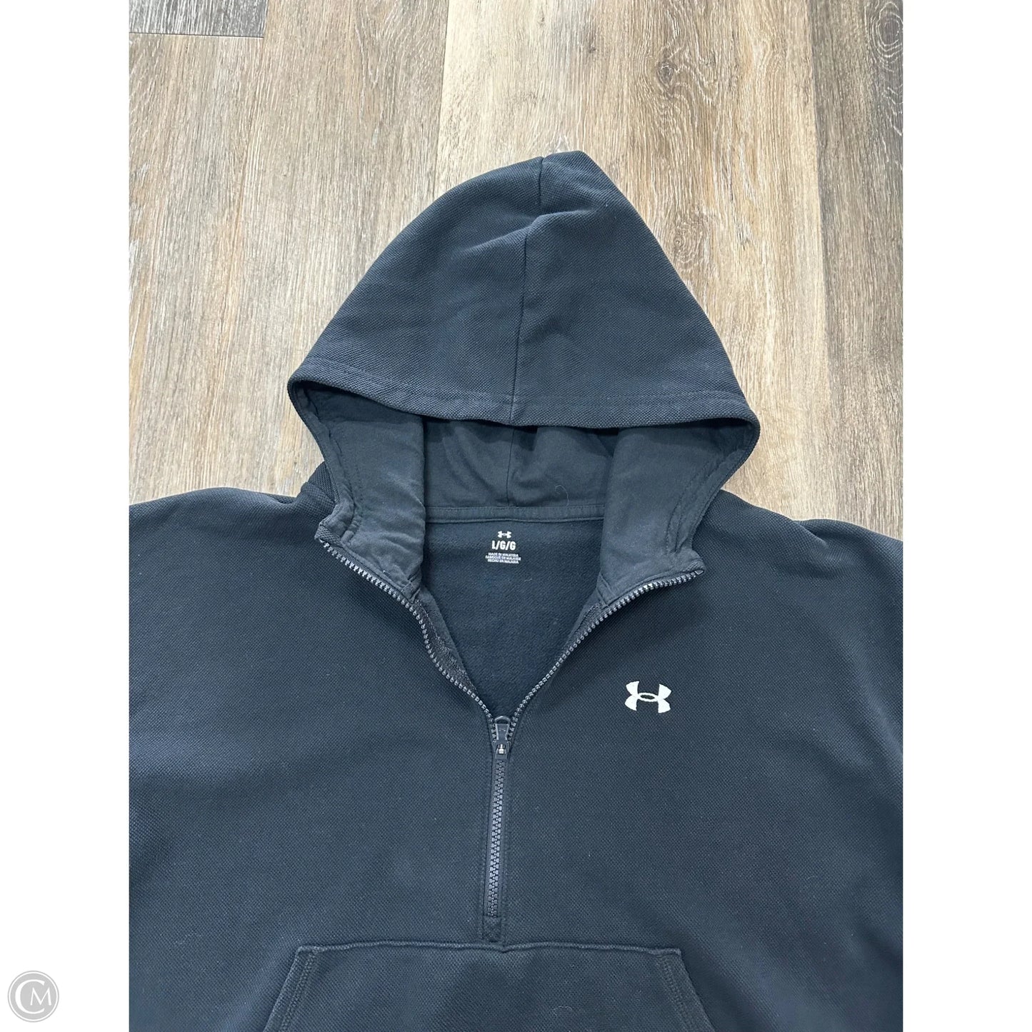 Athletic Sweatshirt Hoodie By Under Armour In Black, Size: L