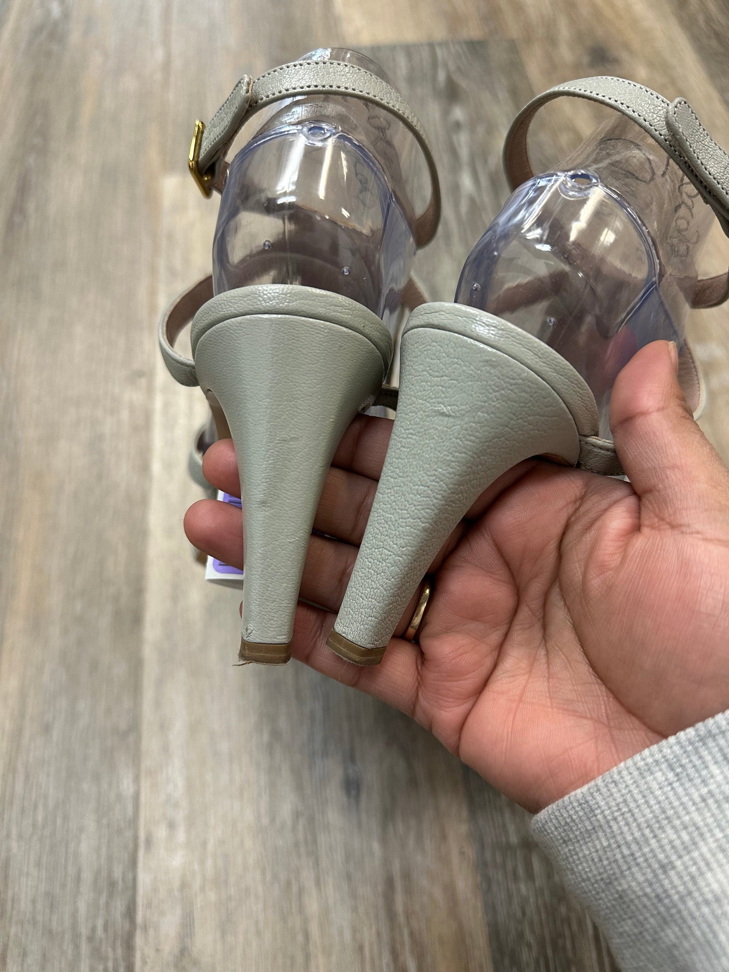 Sandals Luxury Designer By Chloe In Green, Size: 10(fit like 8.5-9)