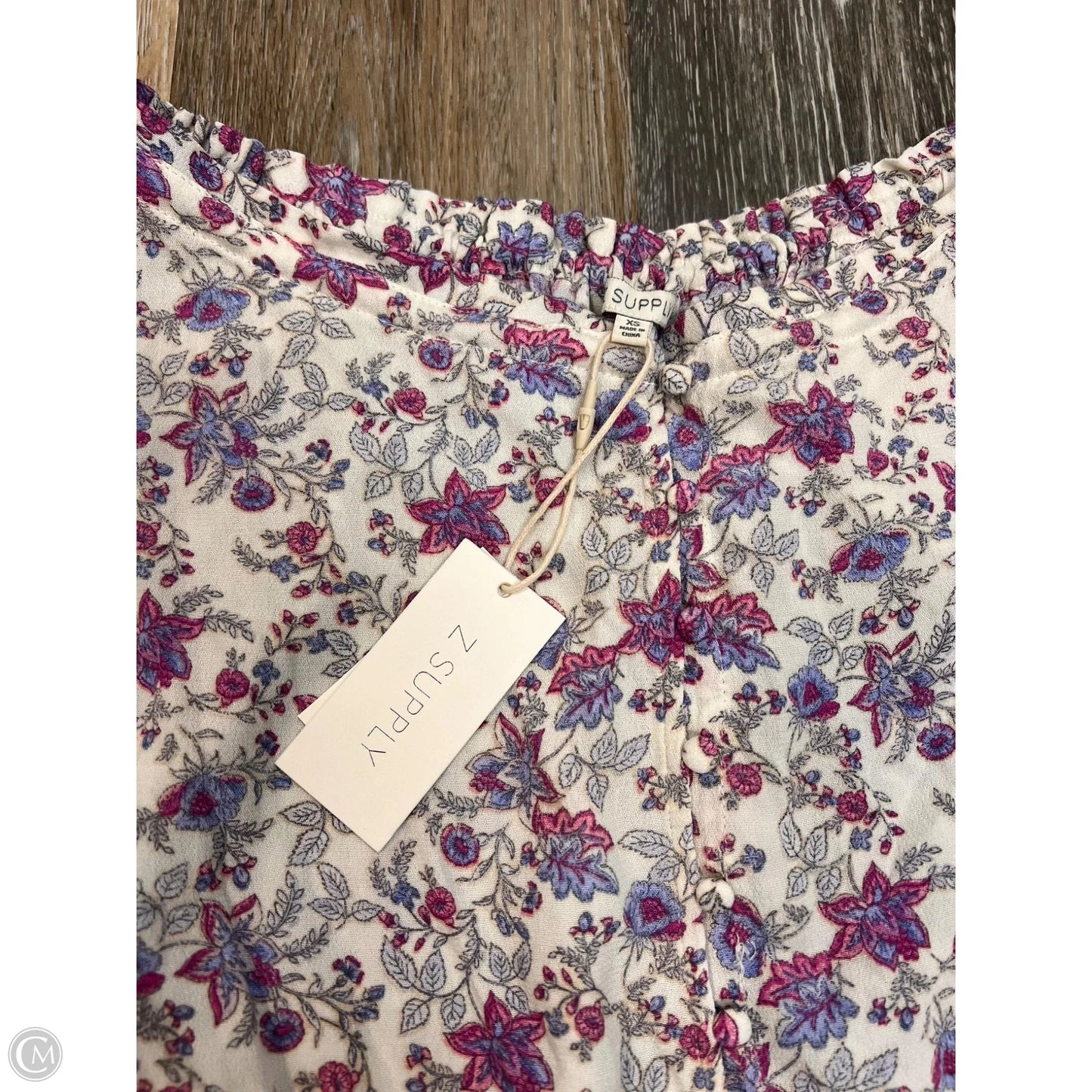 Blouse Long Sleeve By Z Supply In Floral Print, Size: Xs