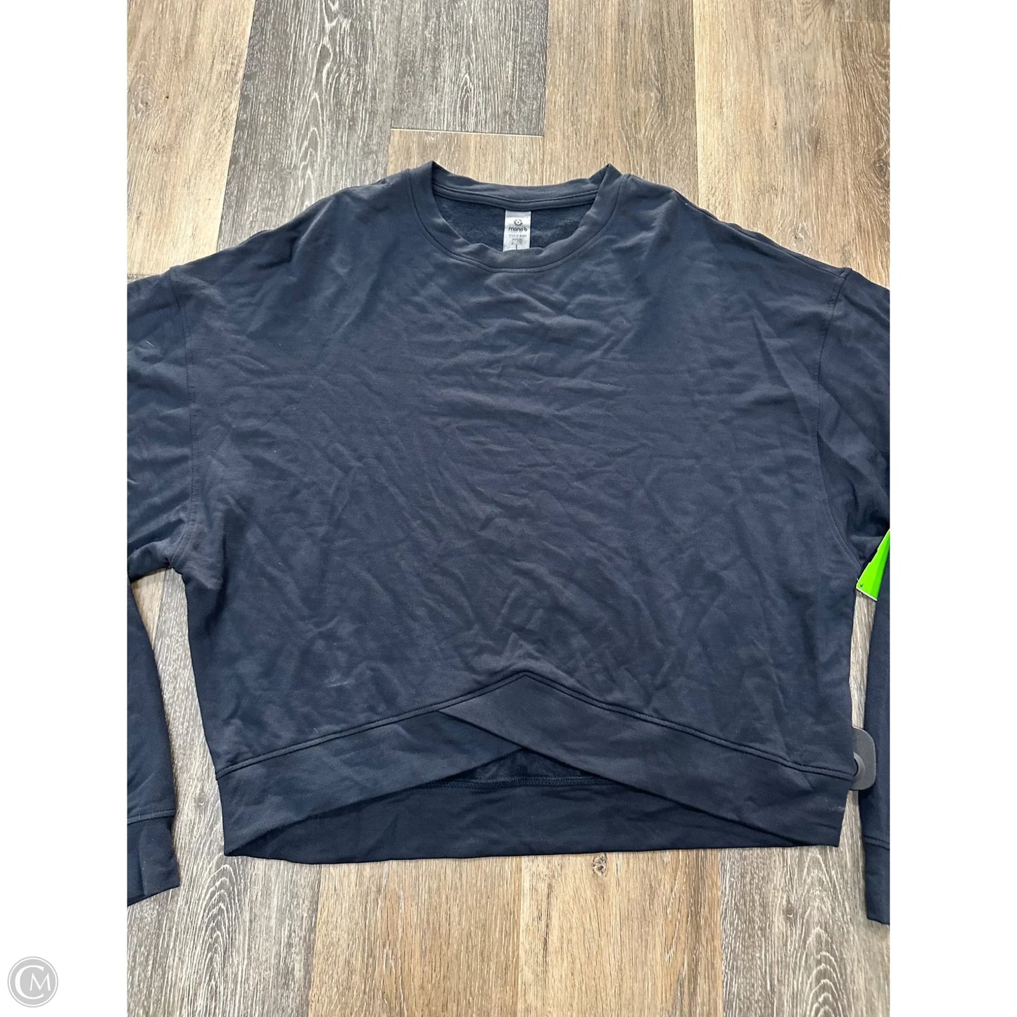 Athletic Top Long Sleeve Crewneck By Mono B In Navy, Size: L