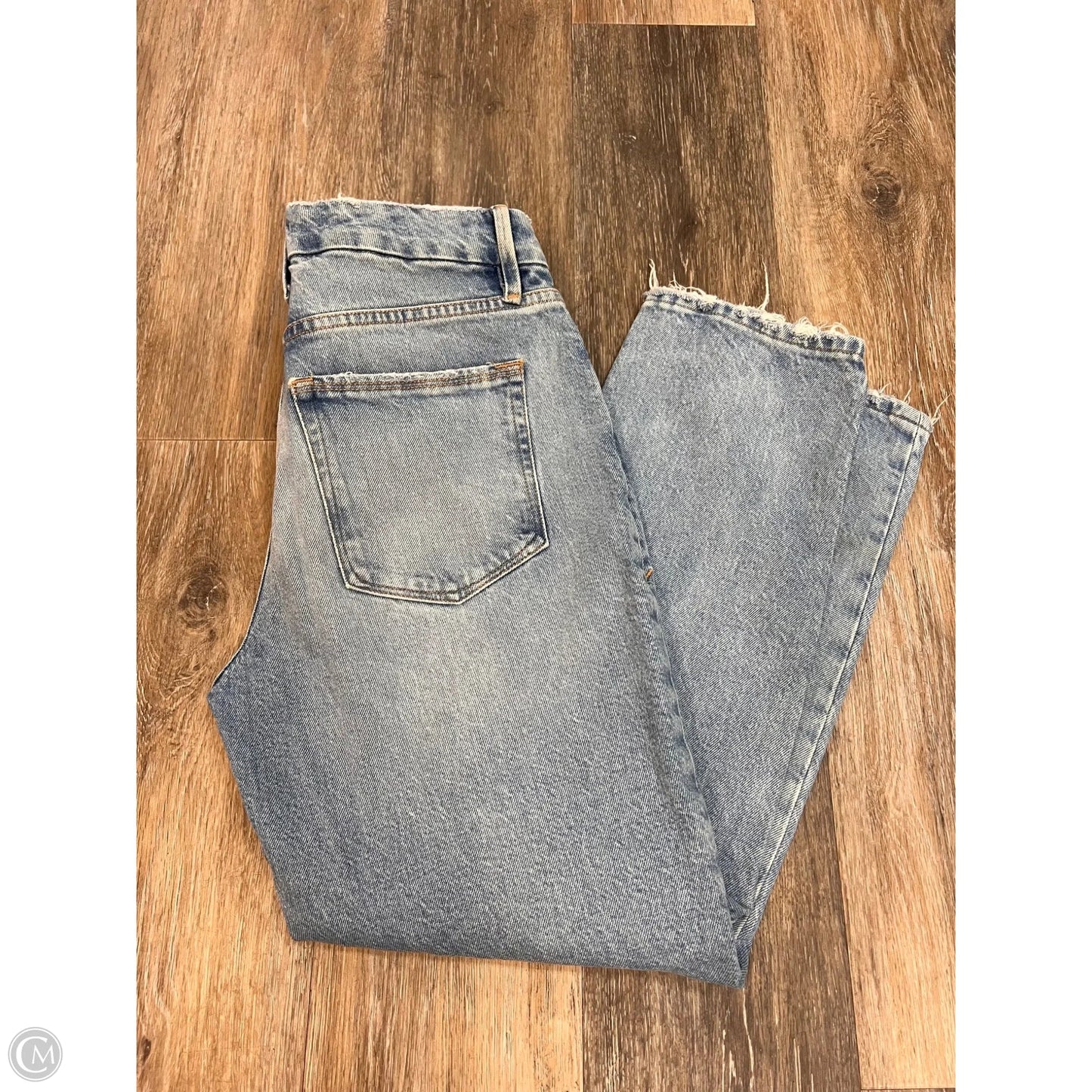 Jeans Straight By Good American In Blue Denim, Size: 0/25