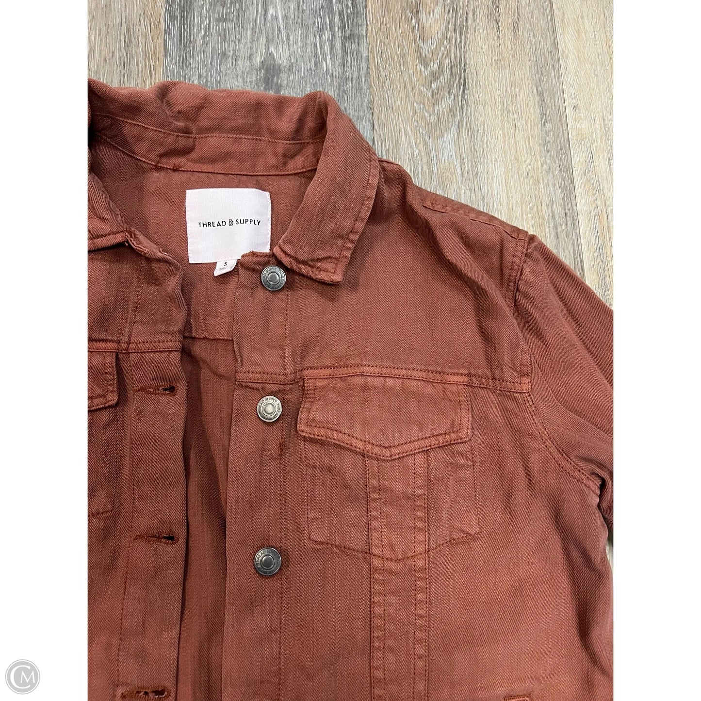 Jacket Shirt By Thread And Supply In Orange, Size: S