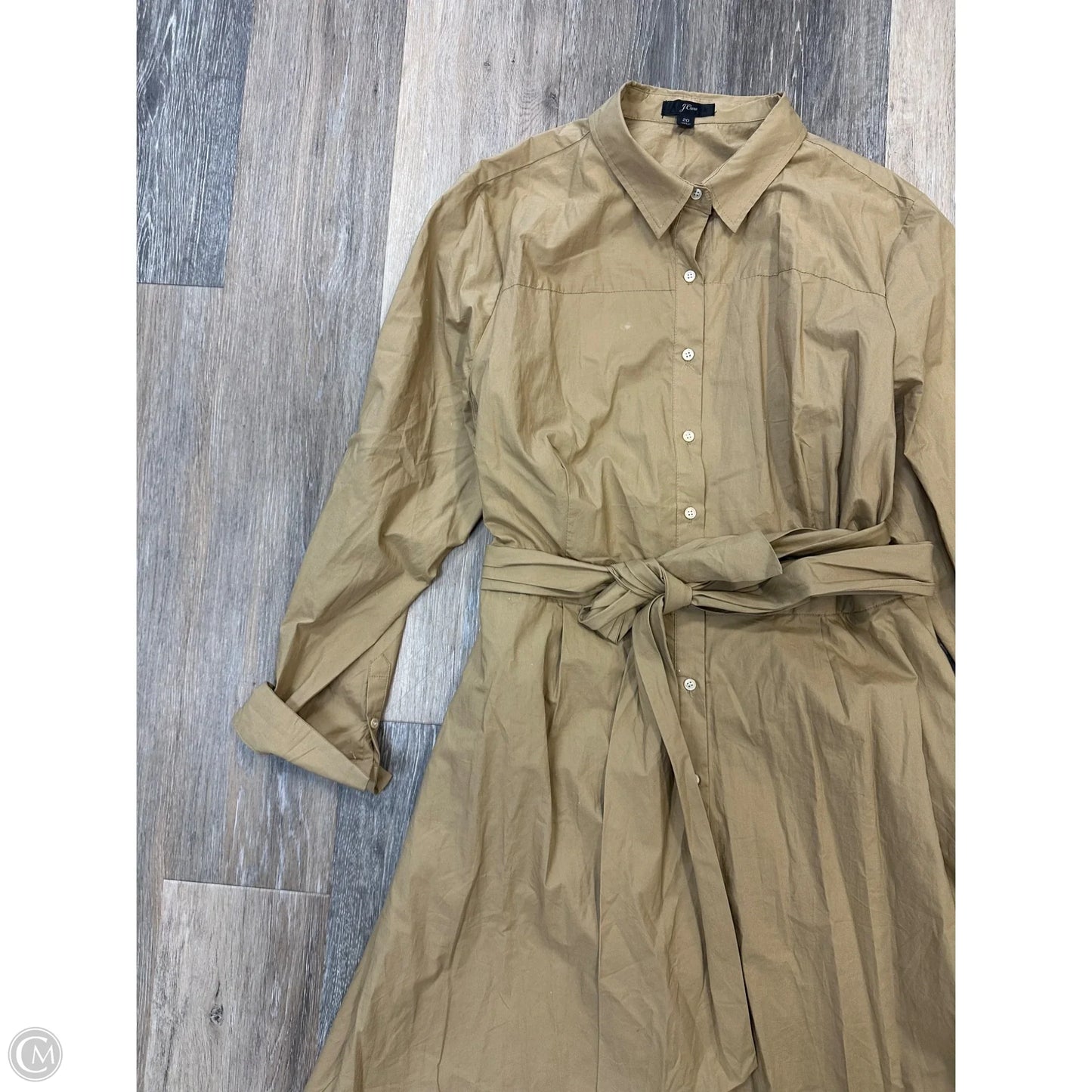 Dress Casual Midi By J. Crew In Tan, Size: 20