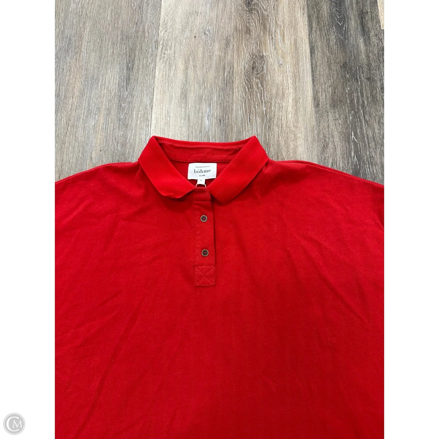 Top Short Sleeve By Bohme In Red, Size: Xl