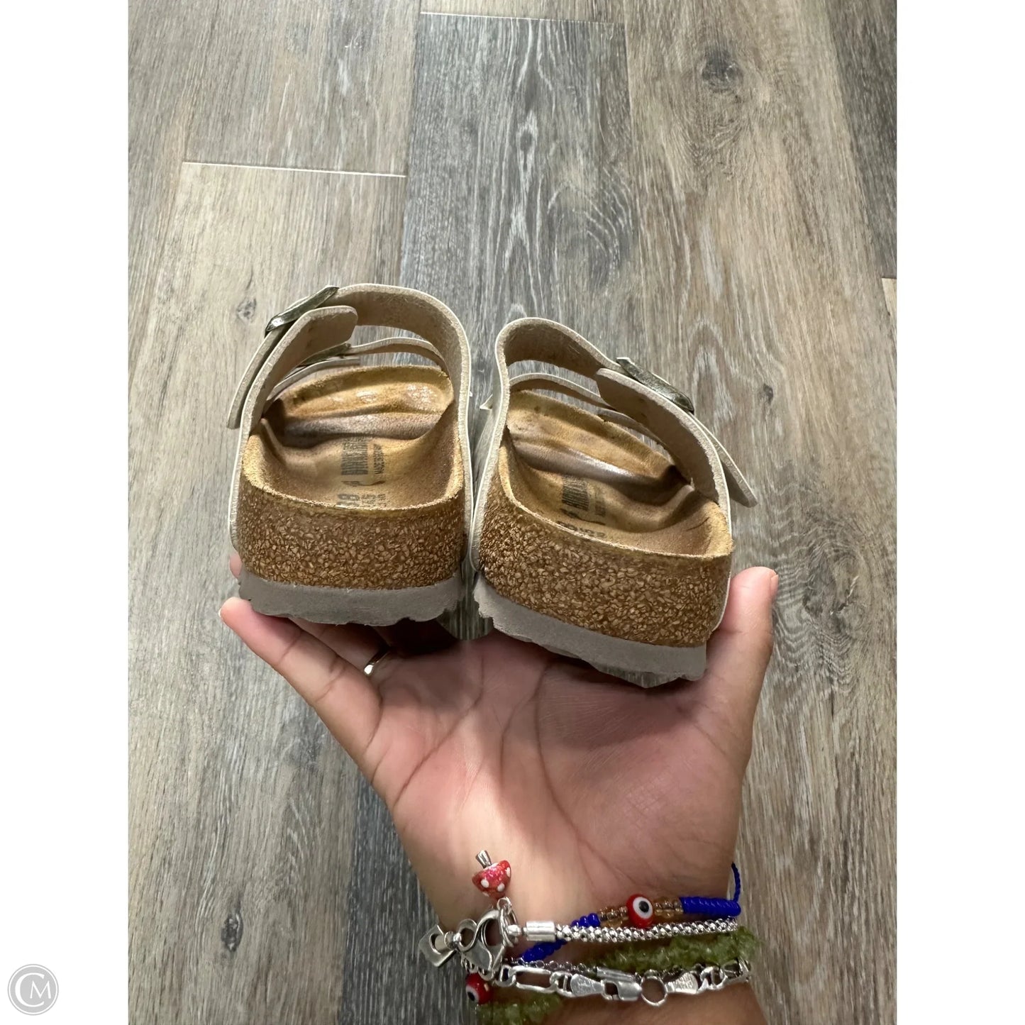 Sandals Flats By Birkenstock In Camouflage Print, Size: 7