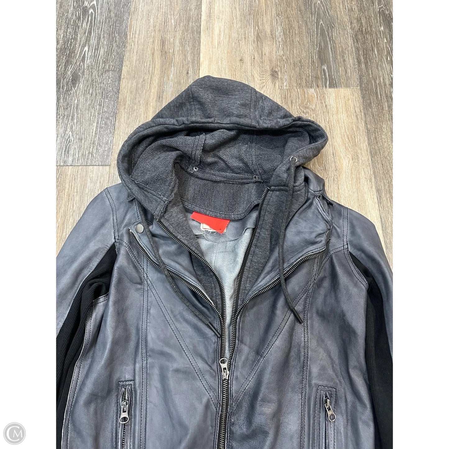 -Jacket Moto Leather By JKT NYC In Grey, Size: S