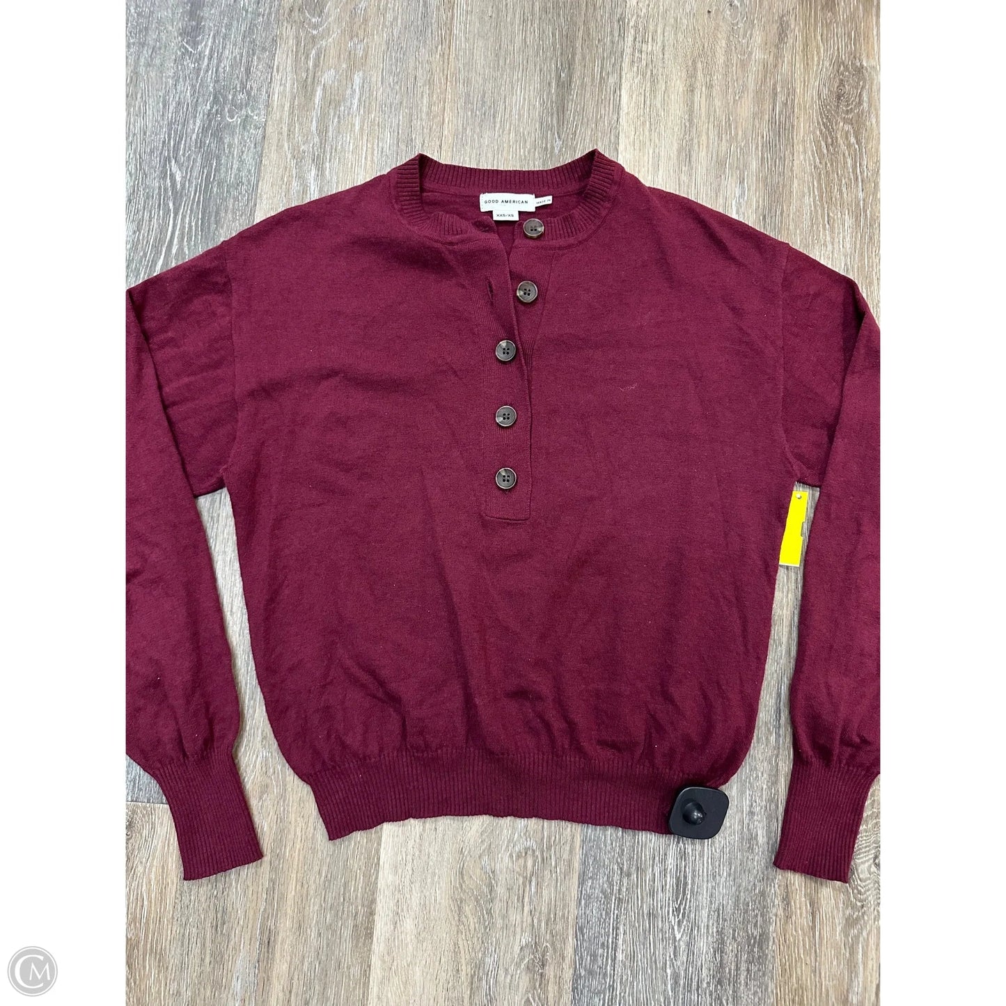Sweater By Good American In Maroon, Size: Xs