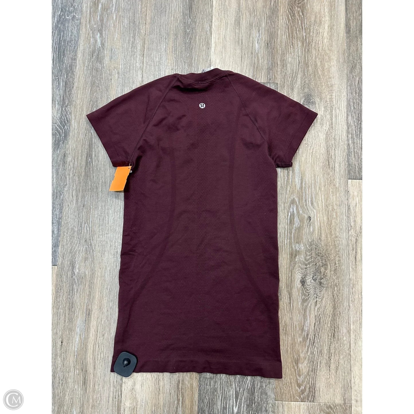 Athletic Top Short Sleeve By Lululemon In Maroon, Size: 2