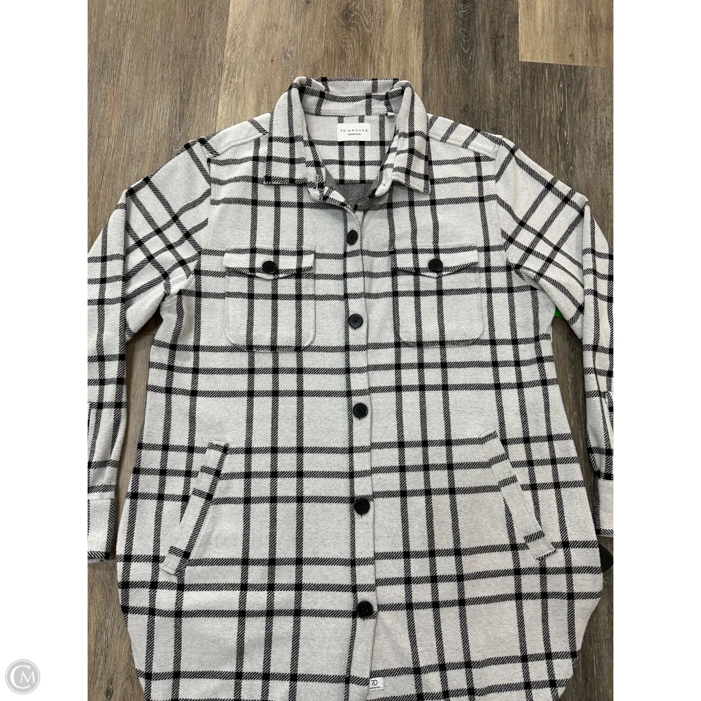 Jacket Shirt By 7Diamonds In Plaid Pattern, Size: L