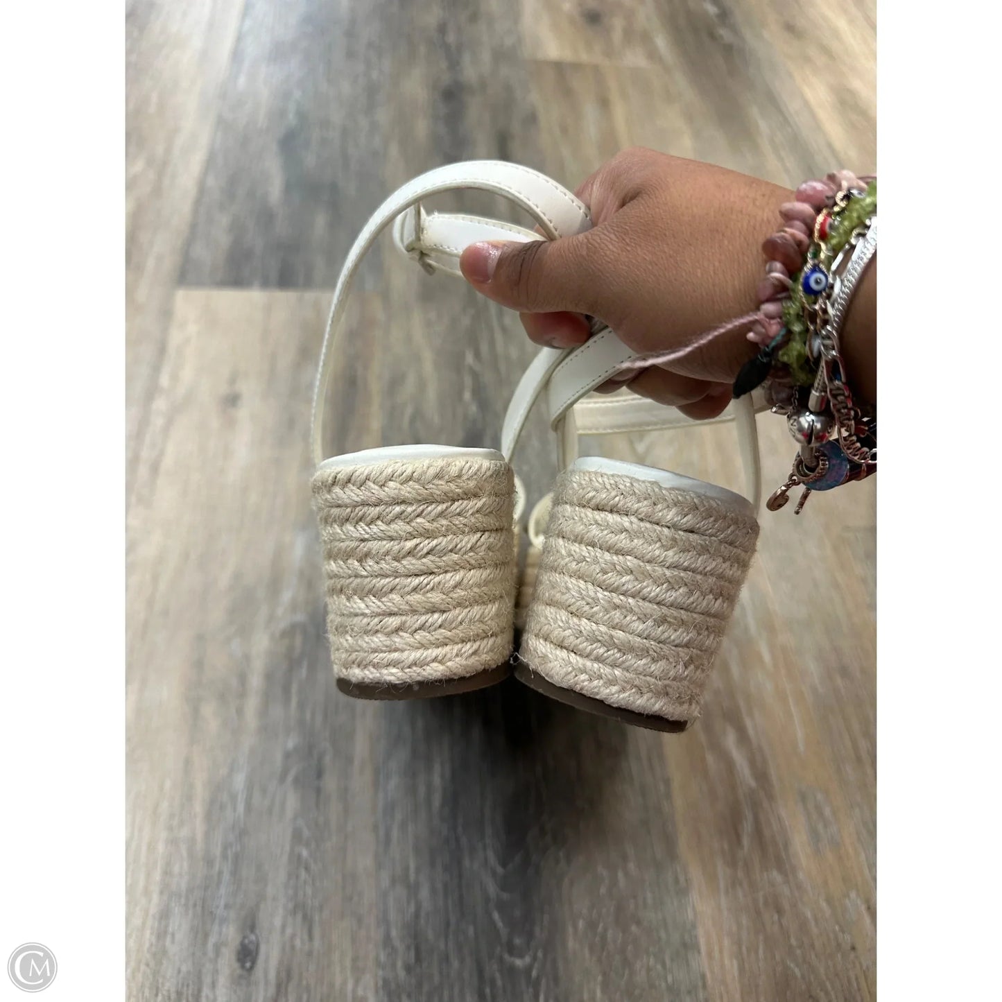 Sandals Heels Wedge By Marc Fisher In White, Size: 7.5