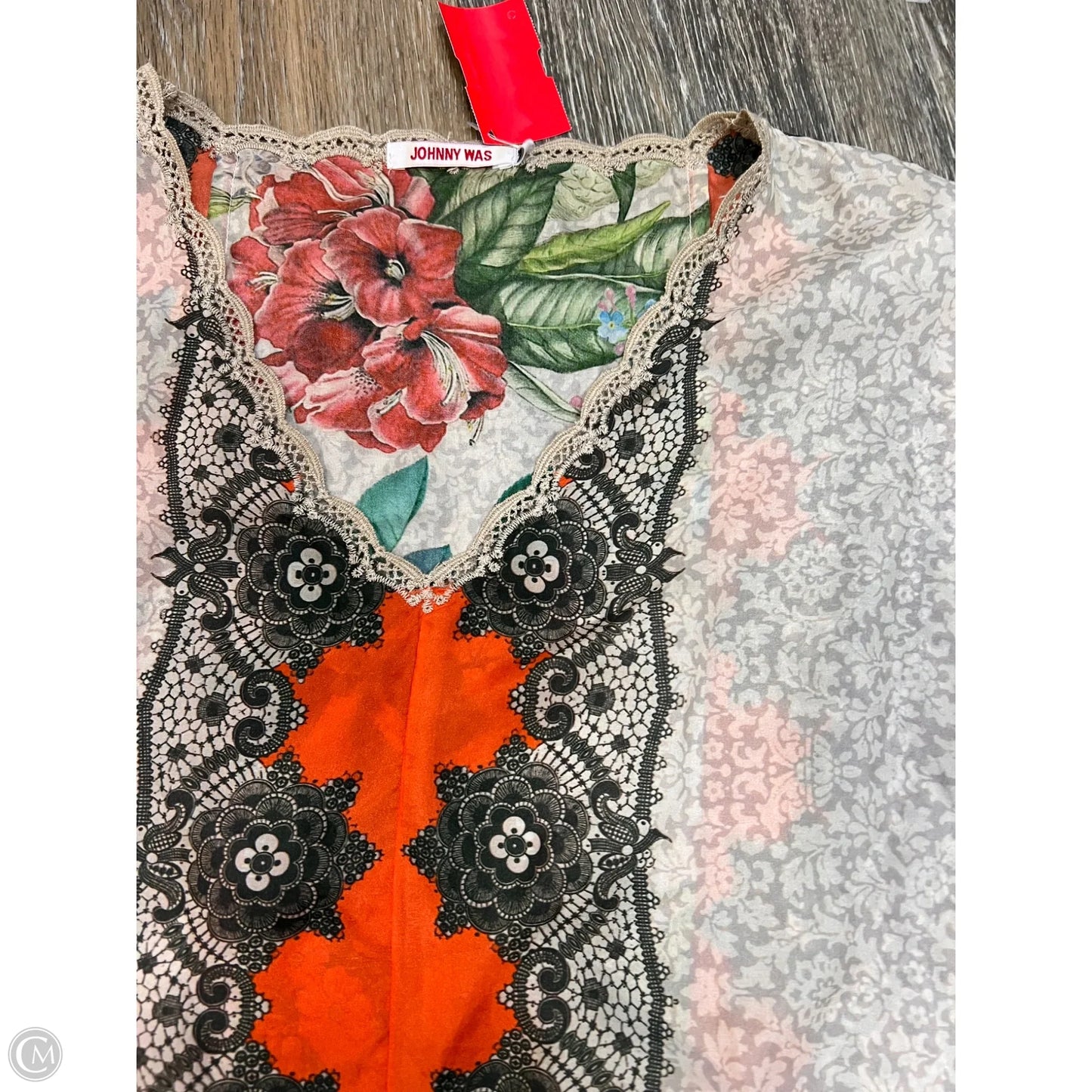 Blouse Long Sleeve By Johnny Was In Tan, Size: M