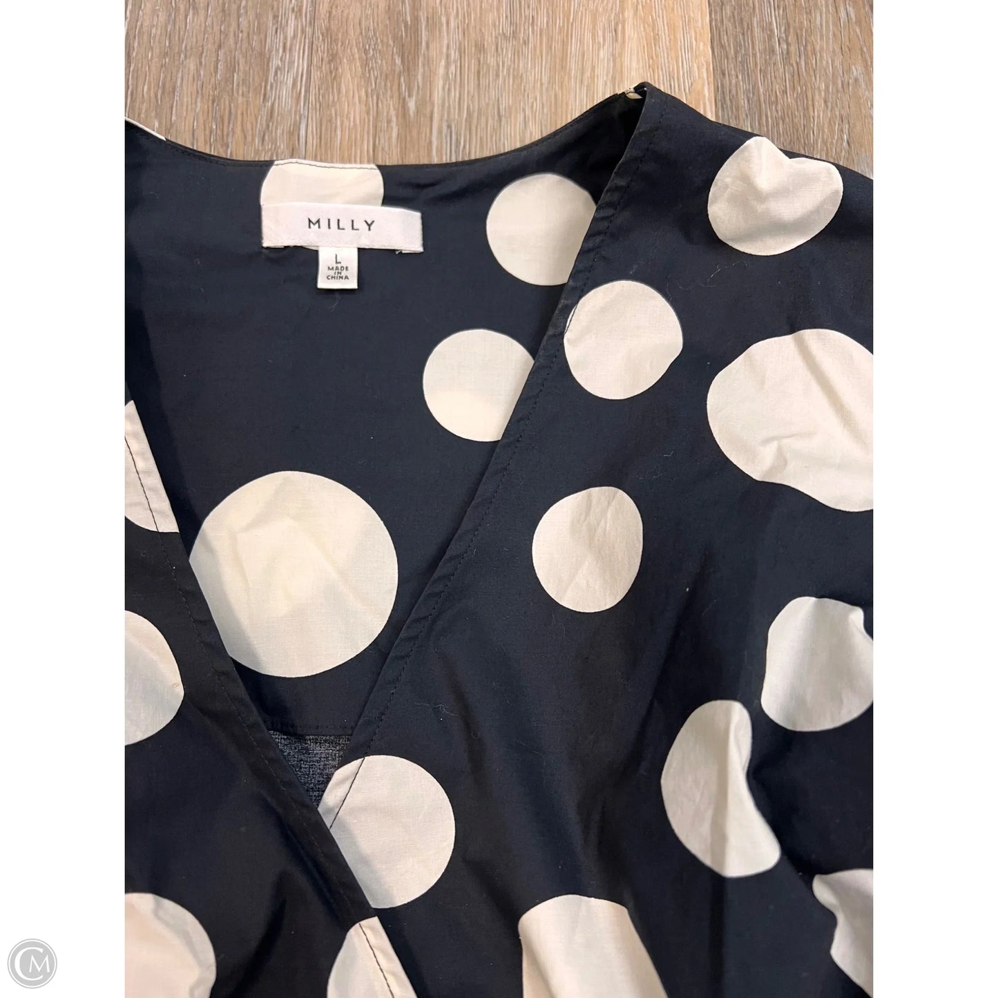 Blouse Designer By Milly In Black, Size: L