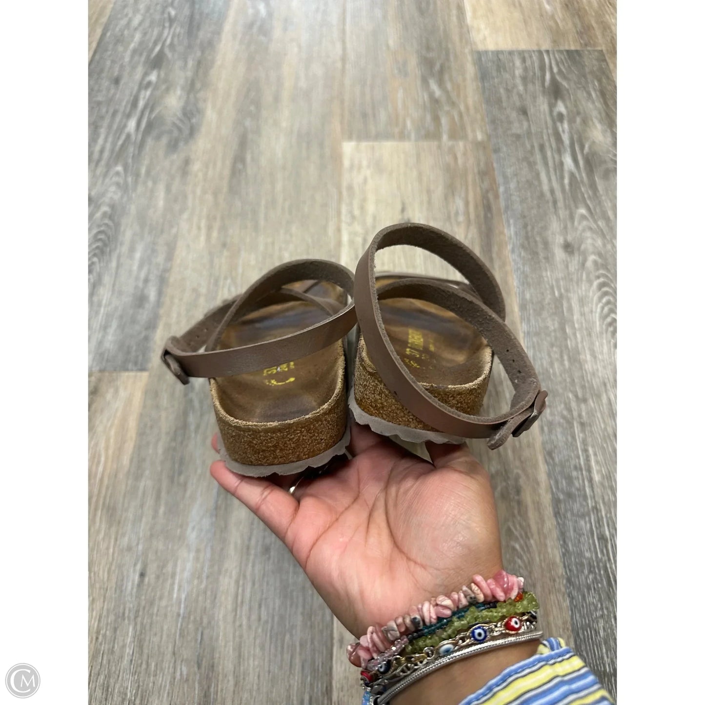 Sandals Flats By Birkenstock In Brown, Size: 6