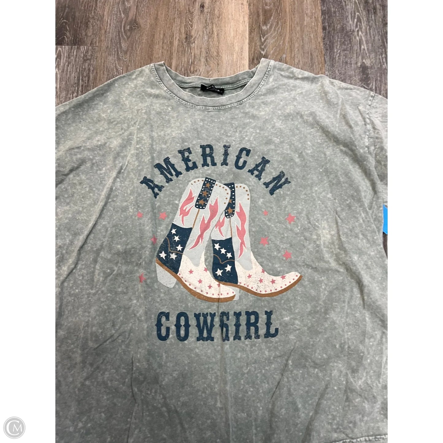 Top Short Sleeve By Zutter In Green, Size: 1x