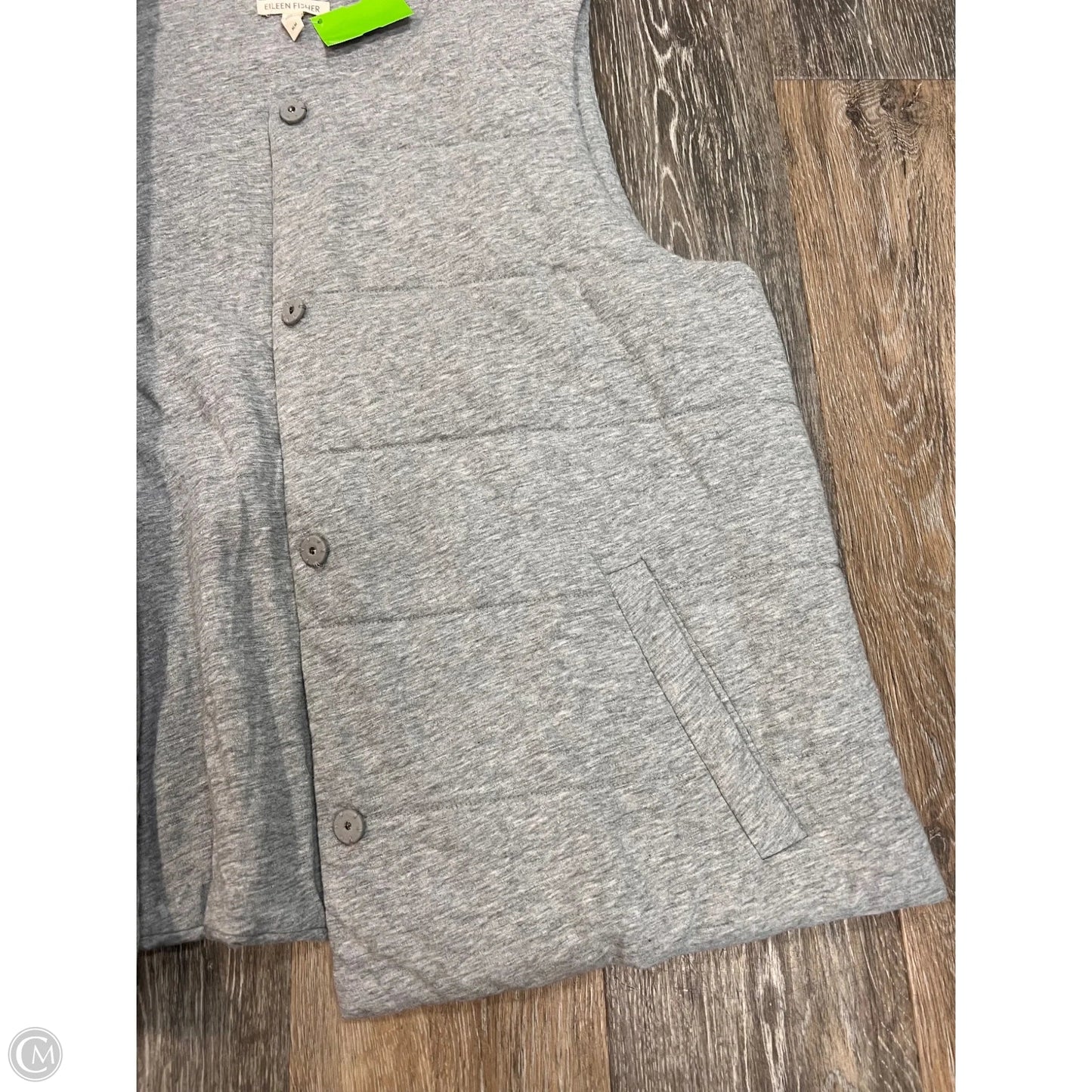 Vest Puffer & Quilted By Eileen Fisher In Grey, Size: M