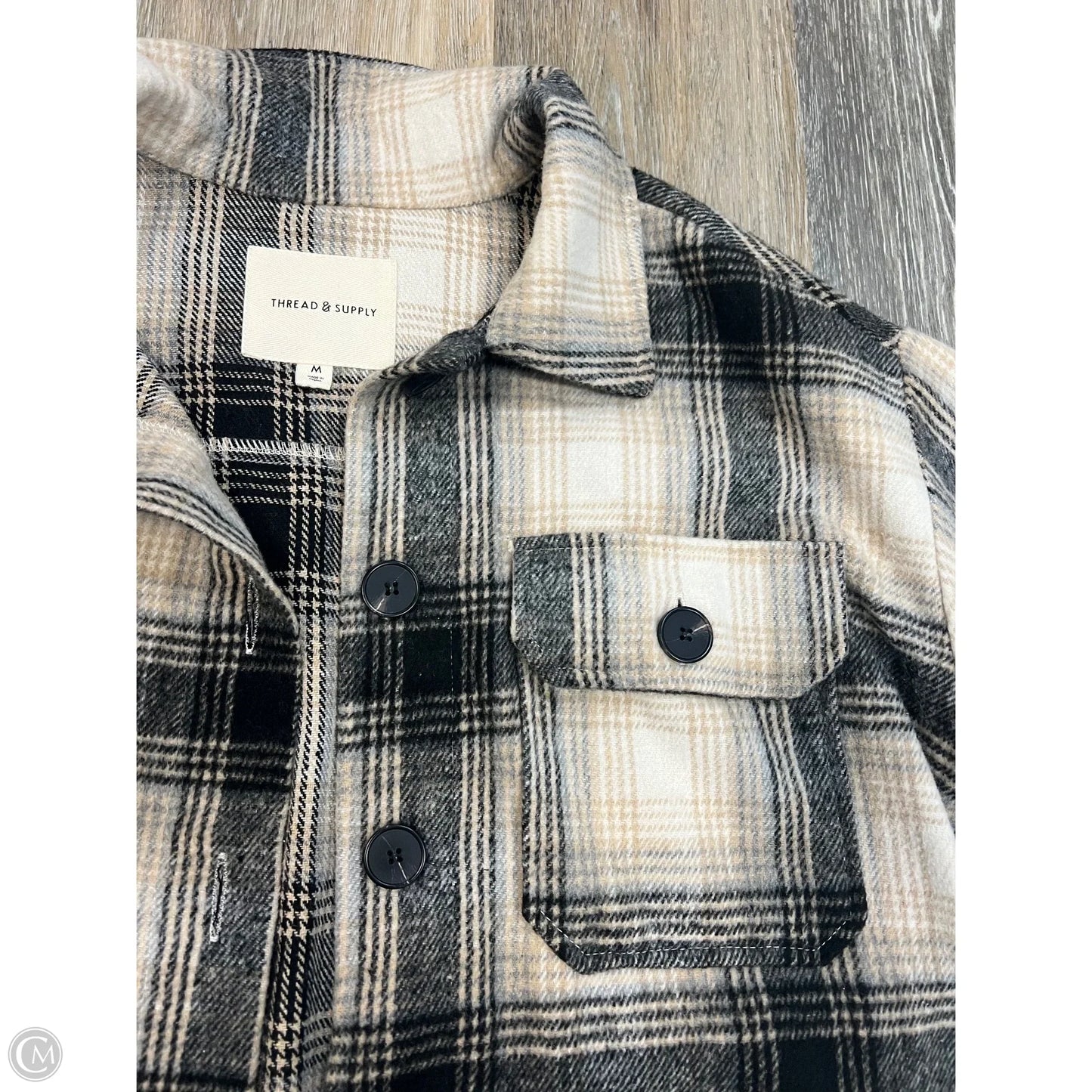 -Jacket Shirt By Thread And Supply In Tan, Size: M