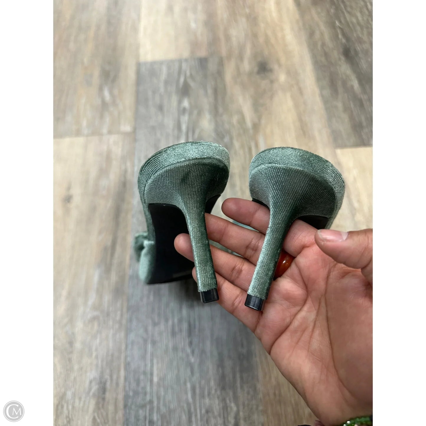 Sandals Heels Stiletto By Lulus In Green, Size: 10