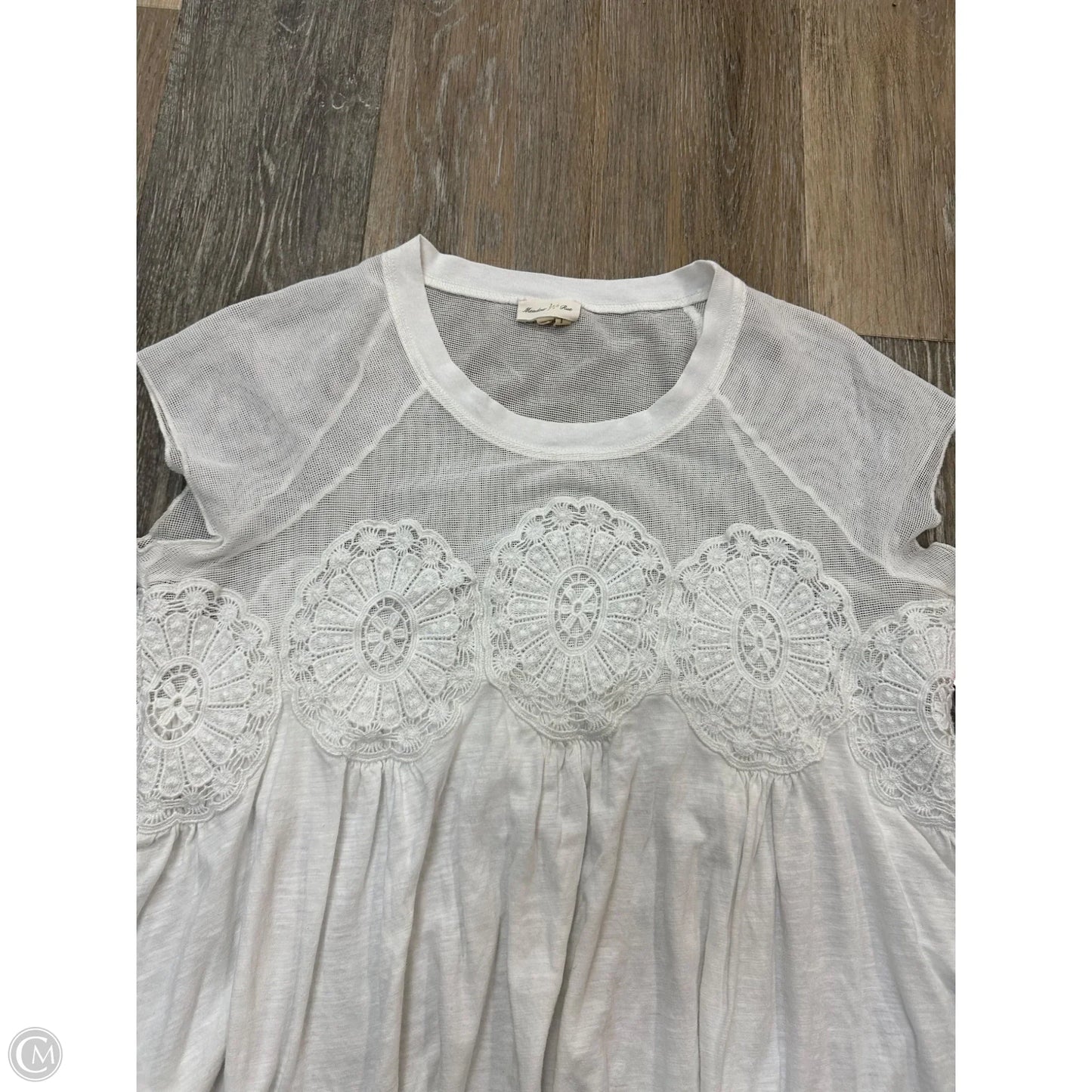 Blouse Short Sleeve By Meadow Rue In White, Size: S