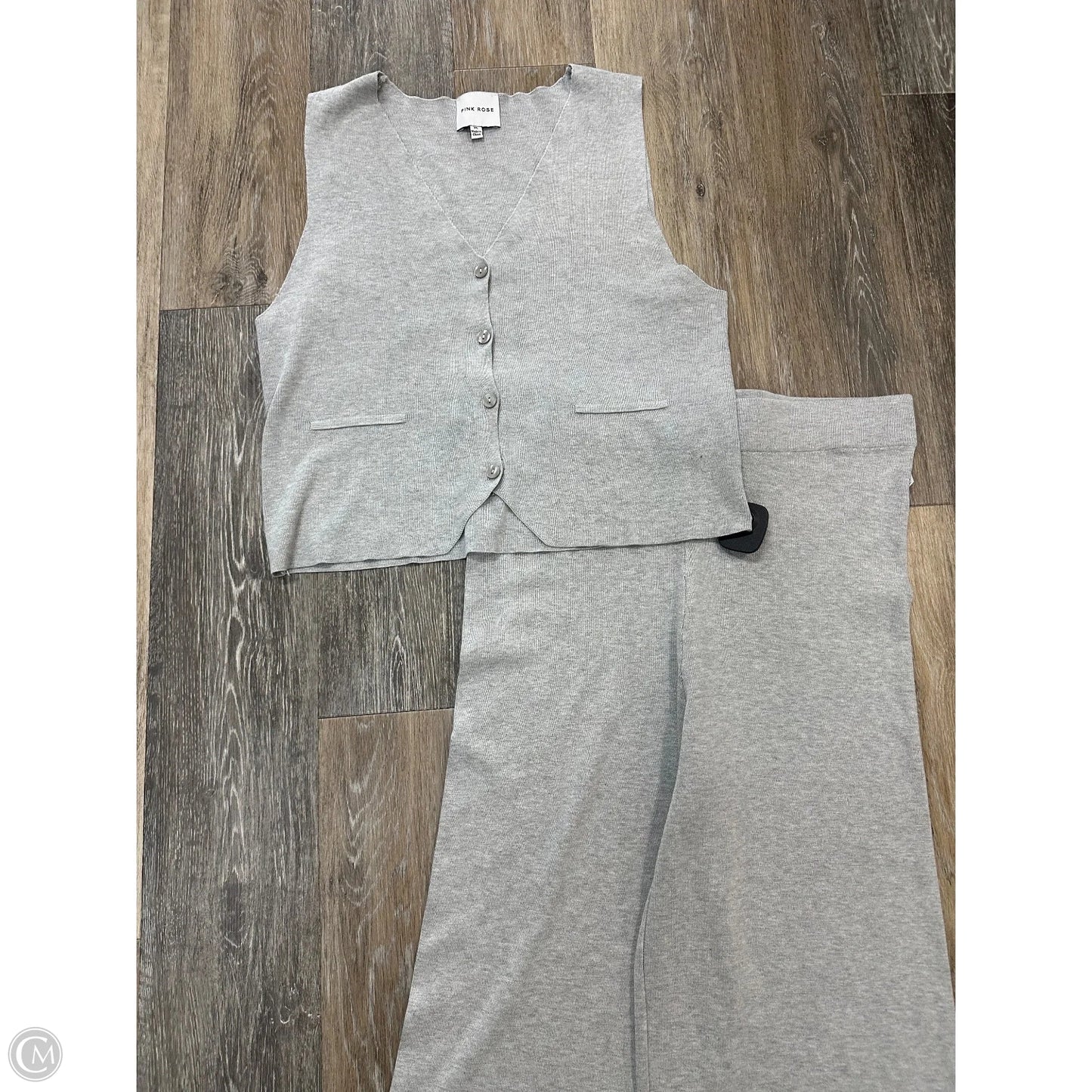Pants Set 2pc By Pink Rose In Grey, Size: Xl