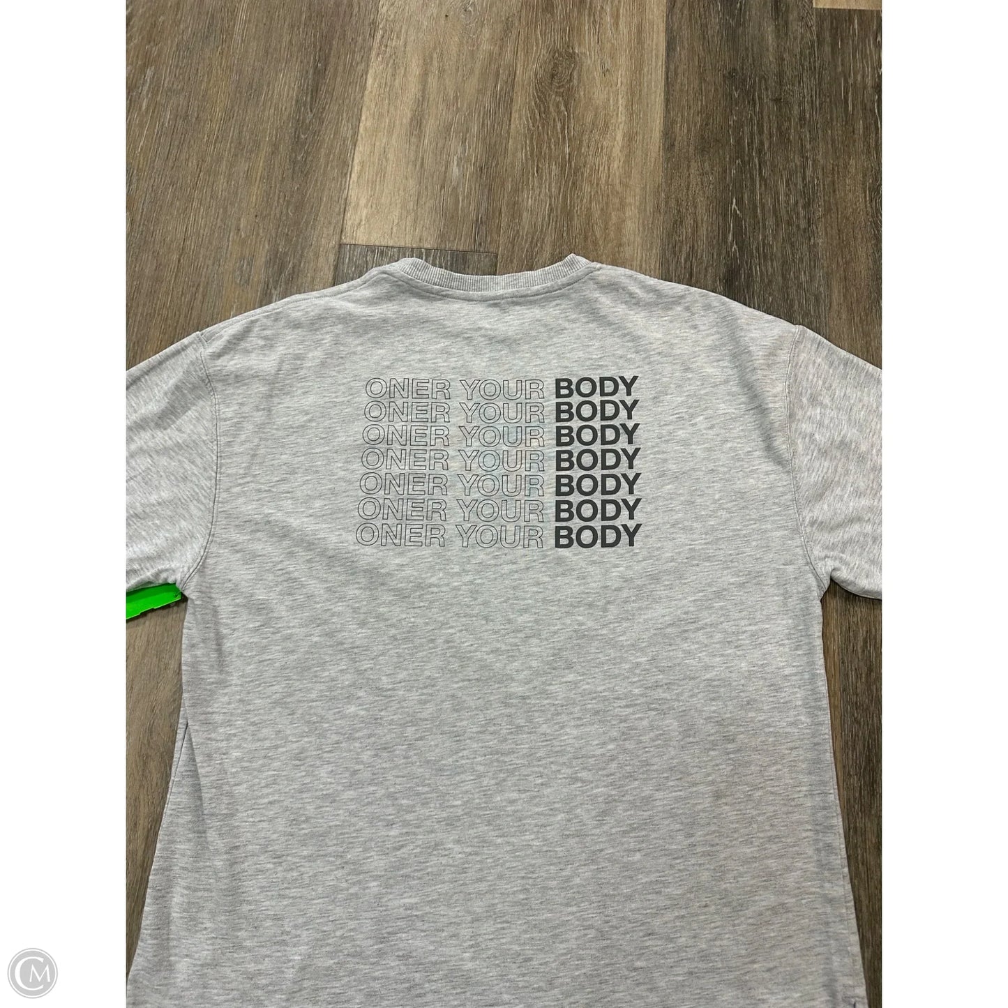 Athletic Top Short Sleeve By Oner In Grey, Size: L