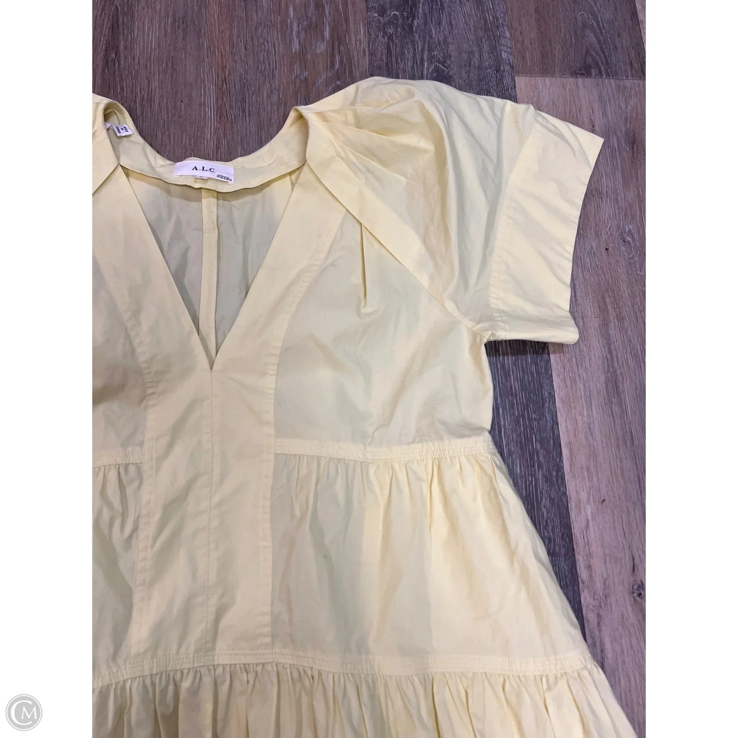 Dress Designer Casual Short By Alc In Yellow, Size: 2