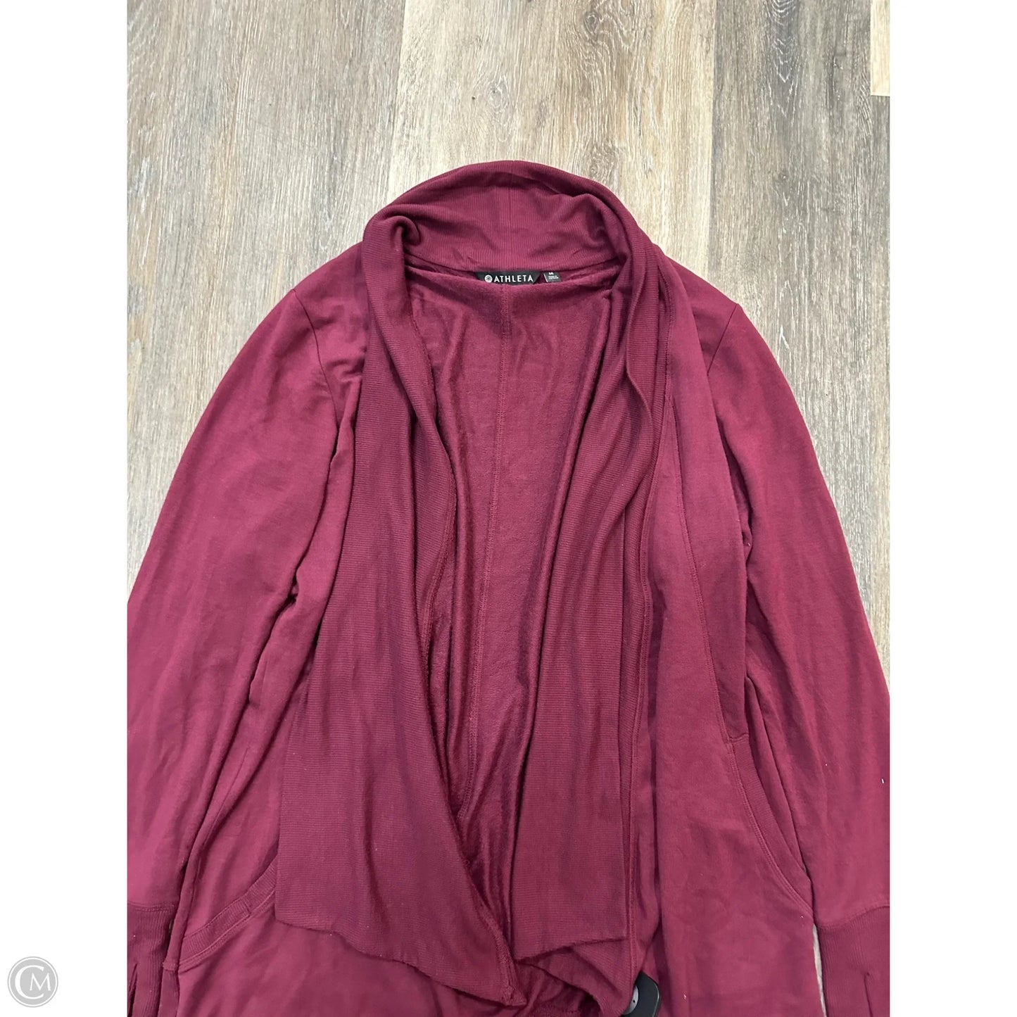 Sweater Cardigan By Athleta In Maroon, Size: M