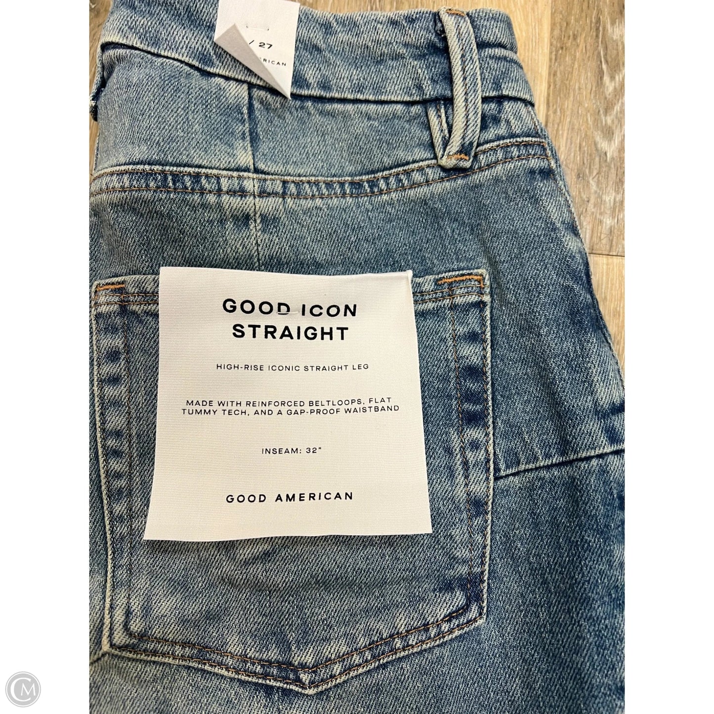 Jeans Straight By Good American In Blue Denim, Size: 4/27